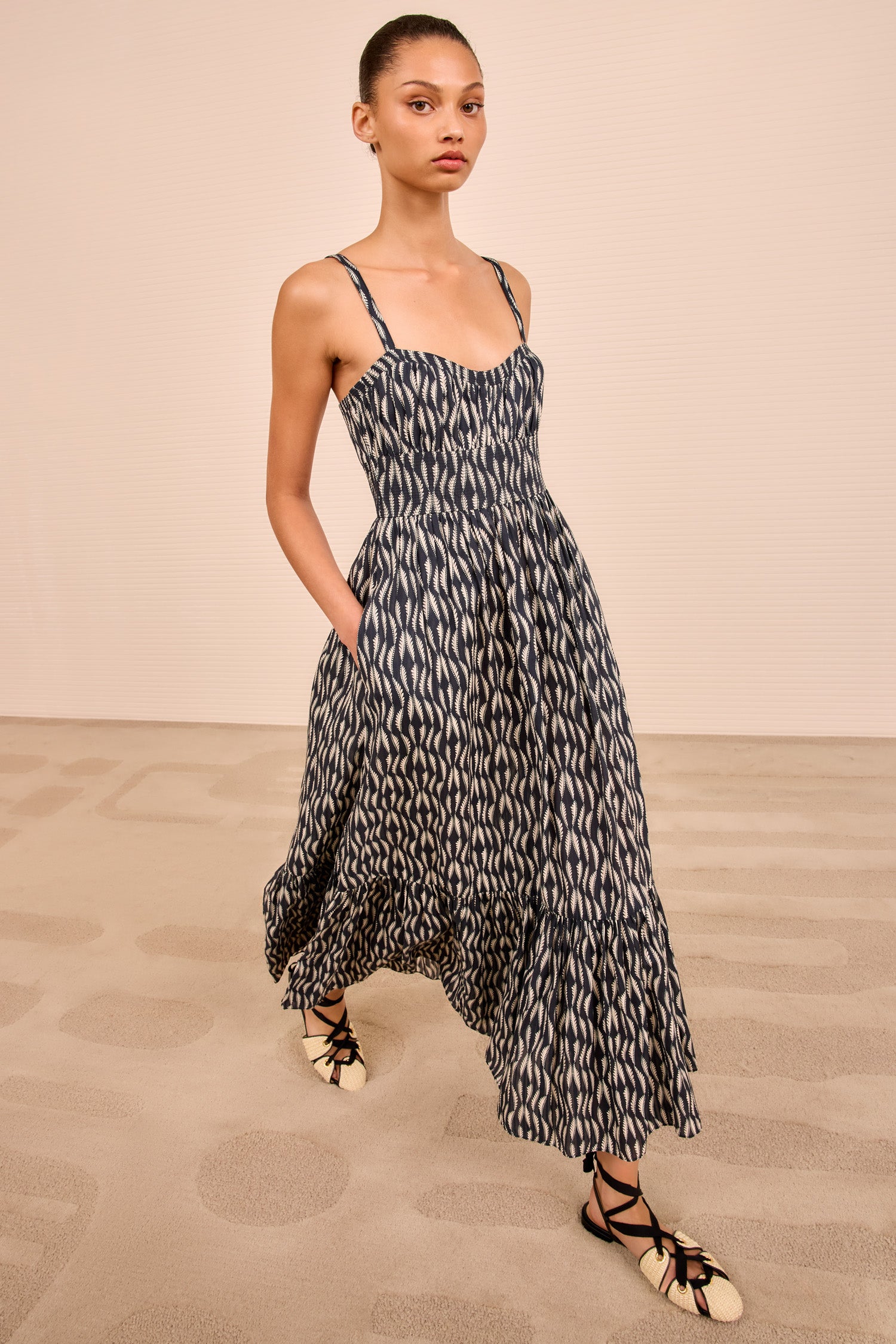 Ulla Johnson Nadine Cami Midi Dress - Graphite