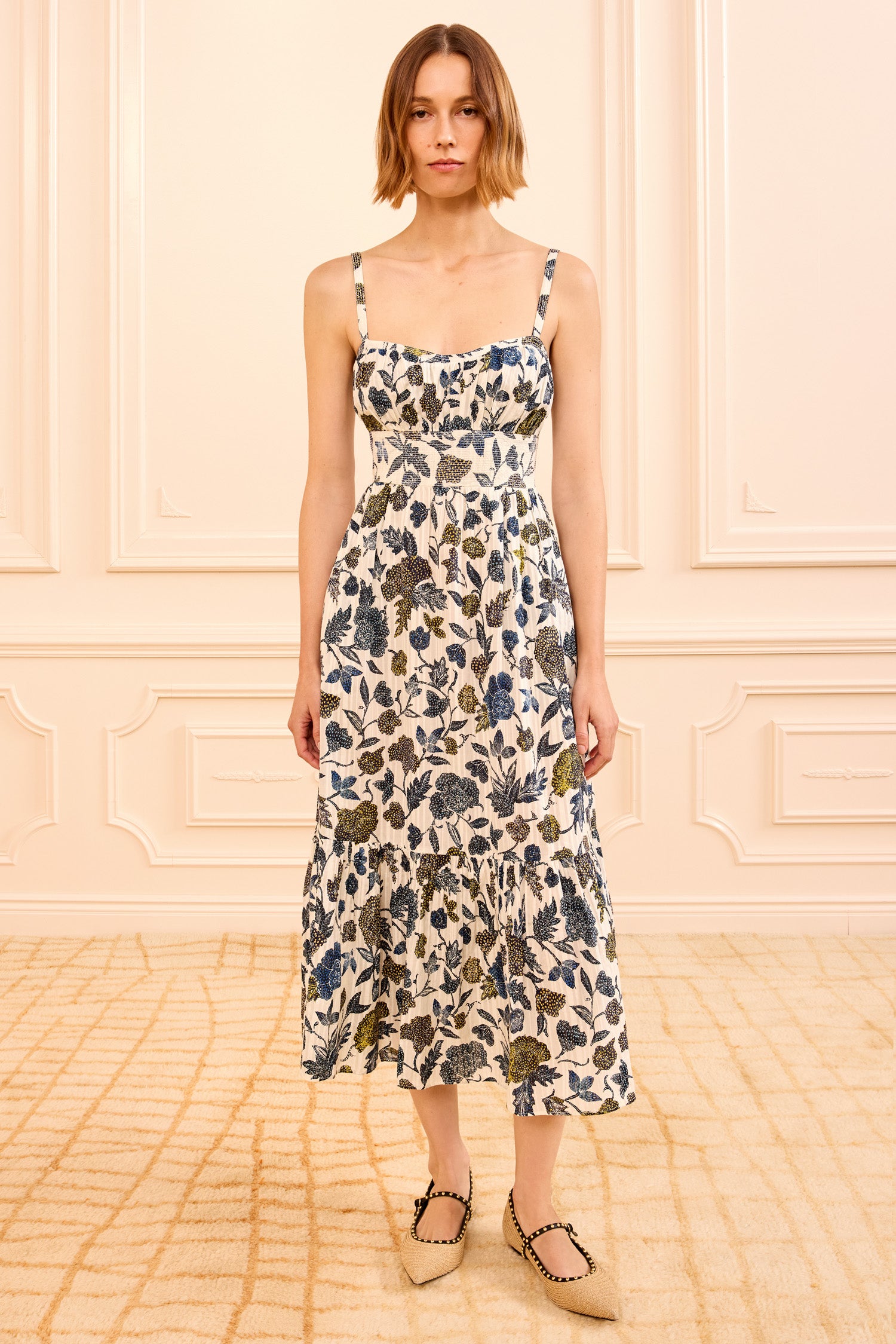 Nadine Cami Midi Dress - Porcelain