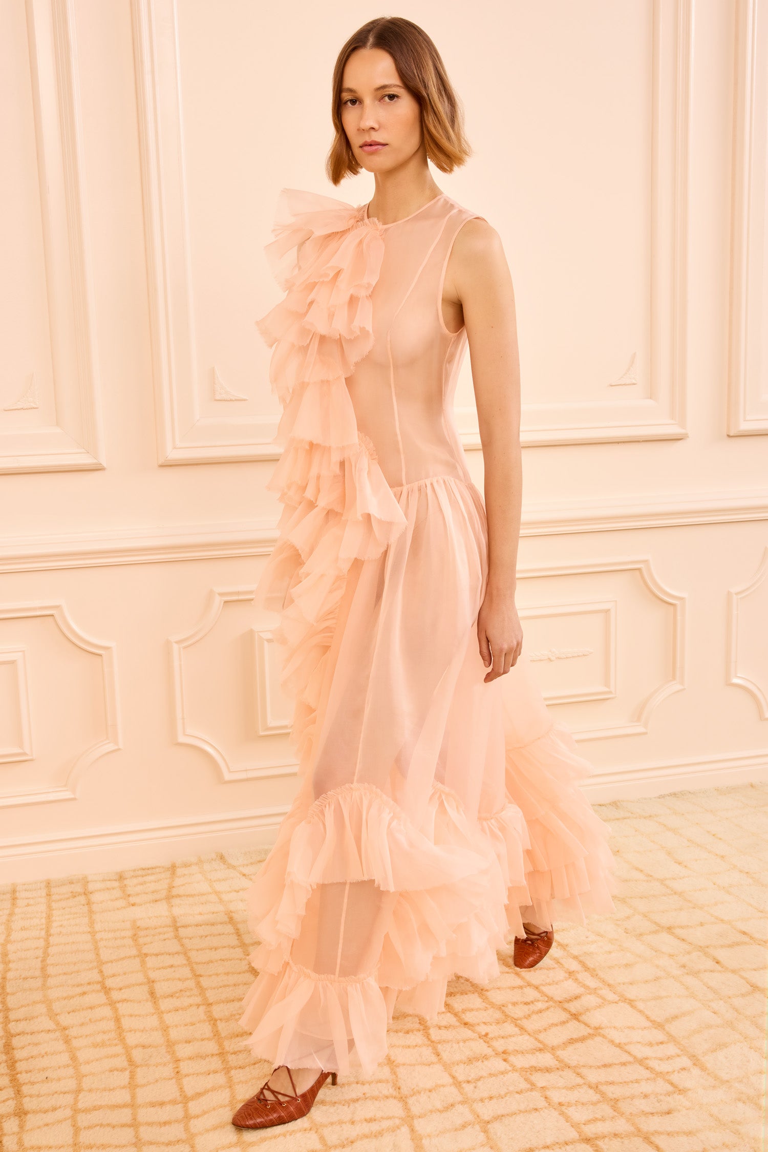 Ulla Johnson Nepenthe Ruffle Silk Dress - Petal