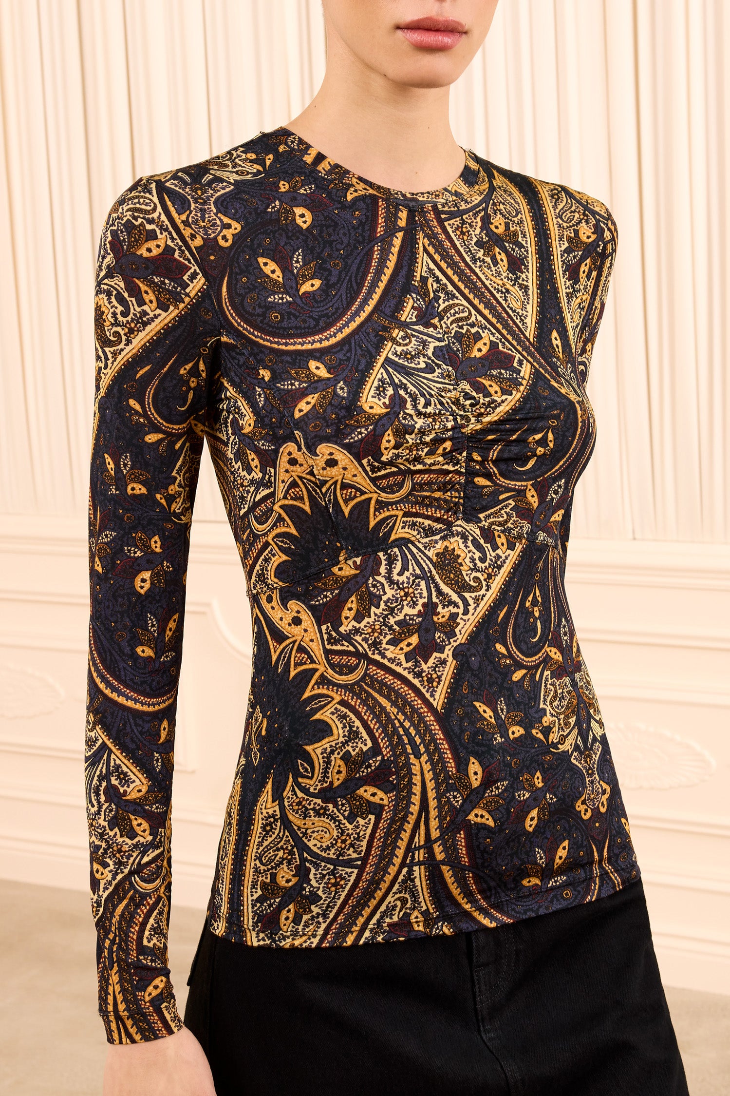 Ulla Johnson Neri Long Sleeve Jersey Top - Twilight Paisley