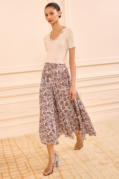 Nessa Cotton Midi Skirt - Meadow