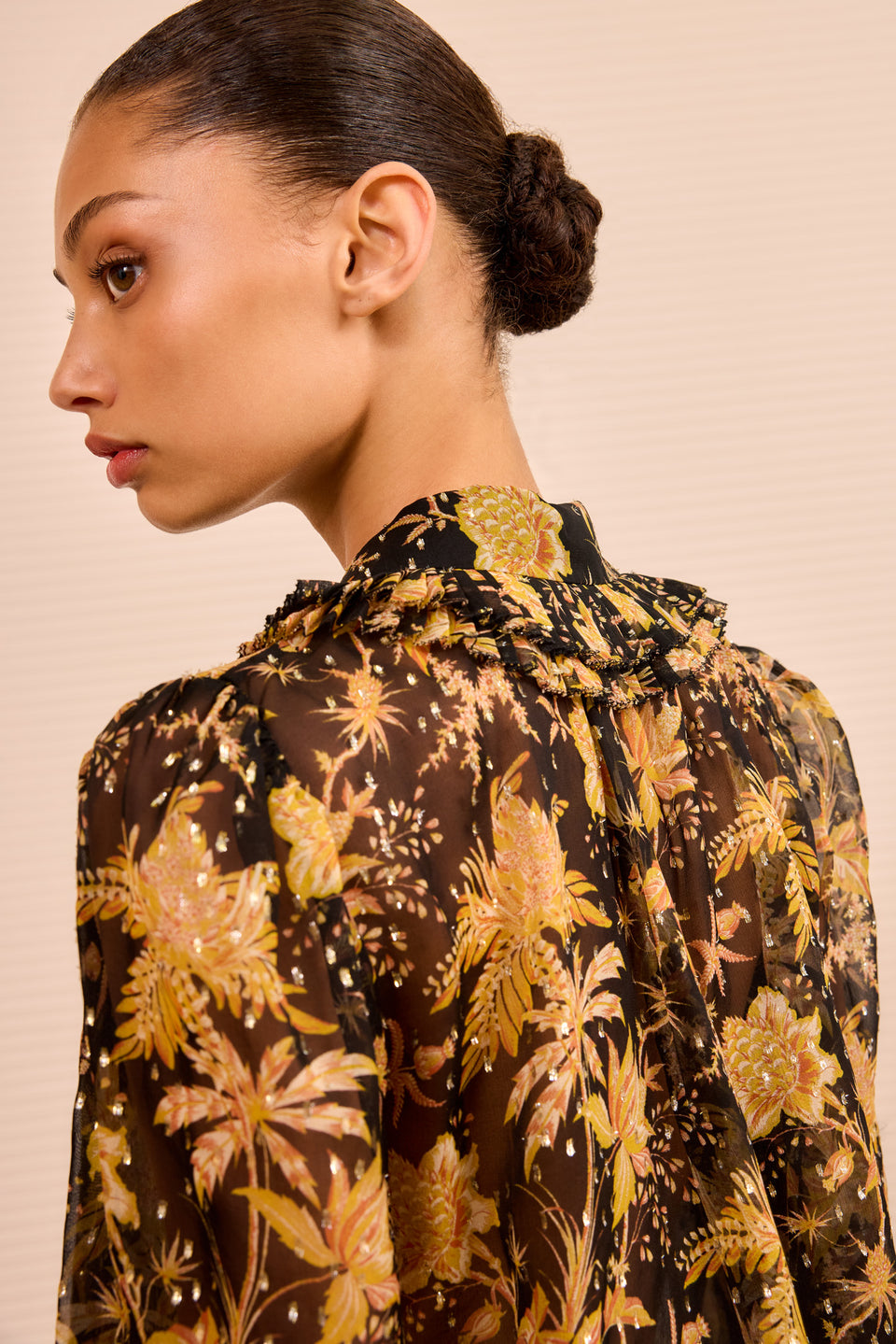 Nina Ruffle Placket Btn Front Blouse - Forsythia