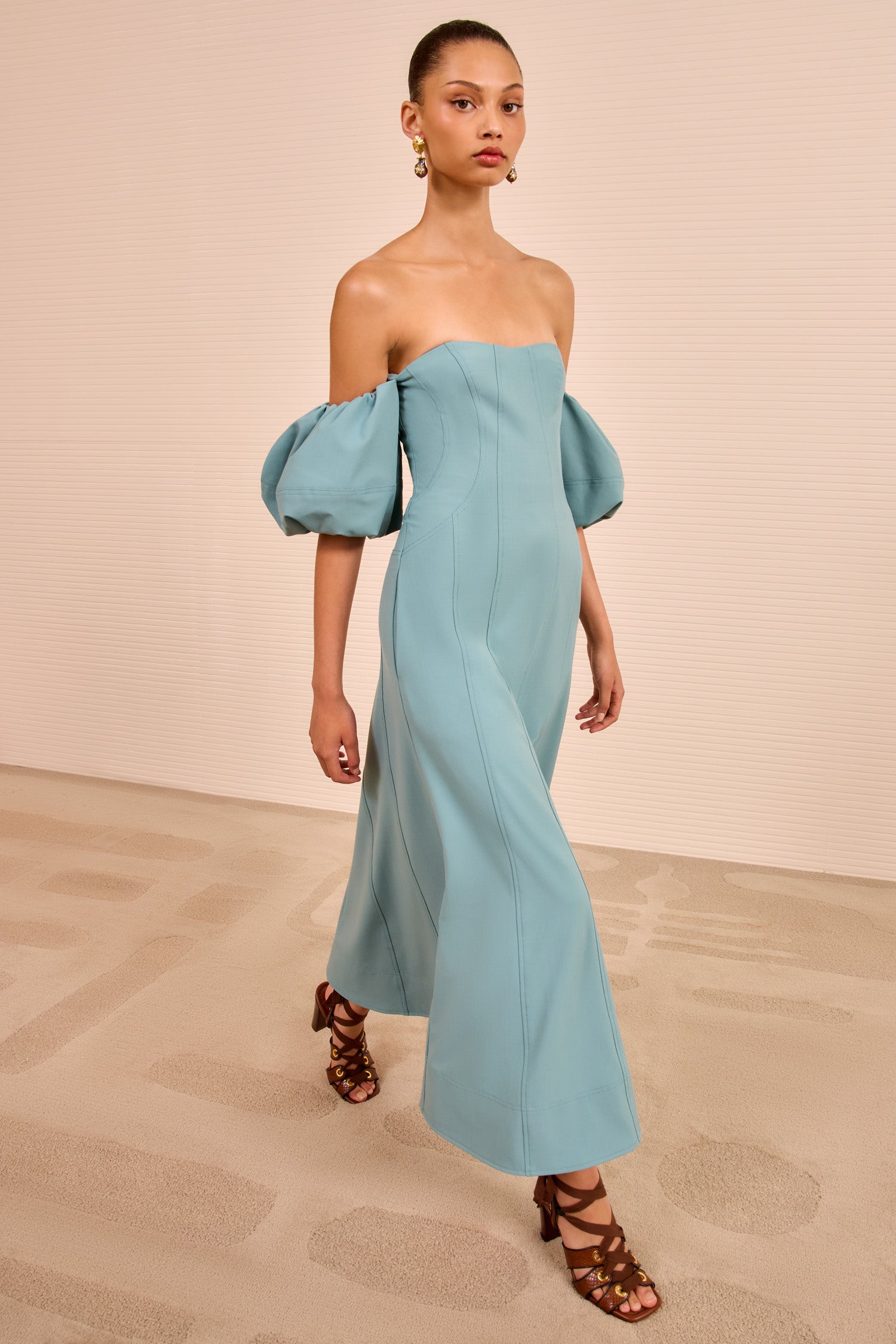 Nina Off the Shoulder Dress - Ocean