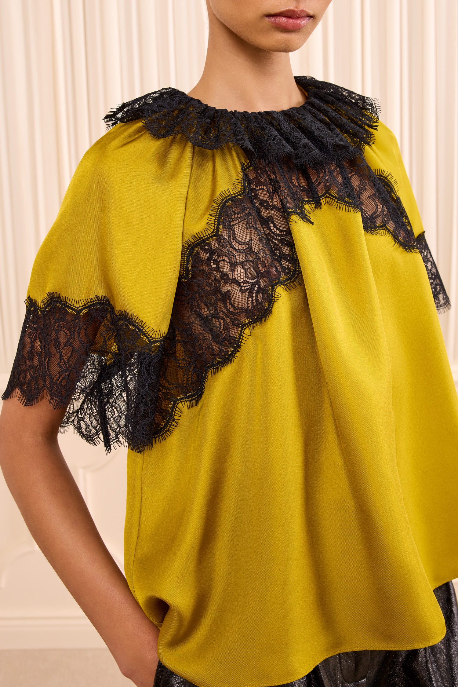 Ulla Johnson Nina Short Sleeve Silk Blouse - Citrine