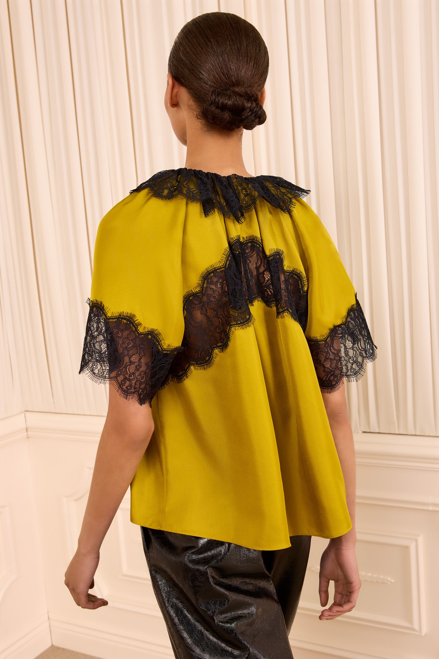 Ulla Johnson Nina Short Sleeve Silk Blouse - Citrine