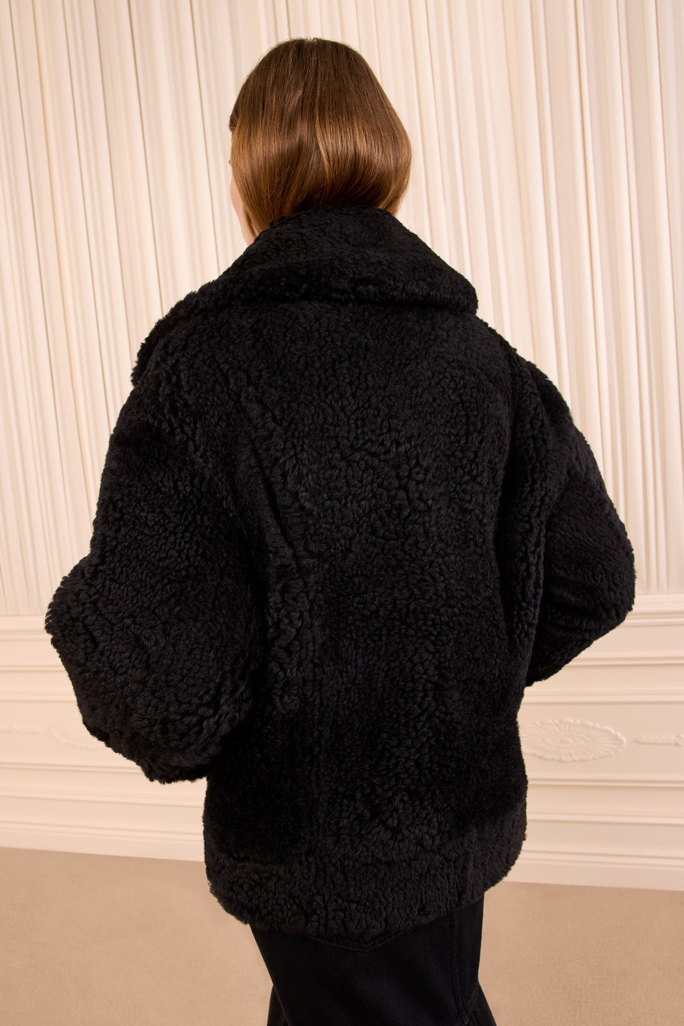 Nisha Reversible Shearling Coat - Noir