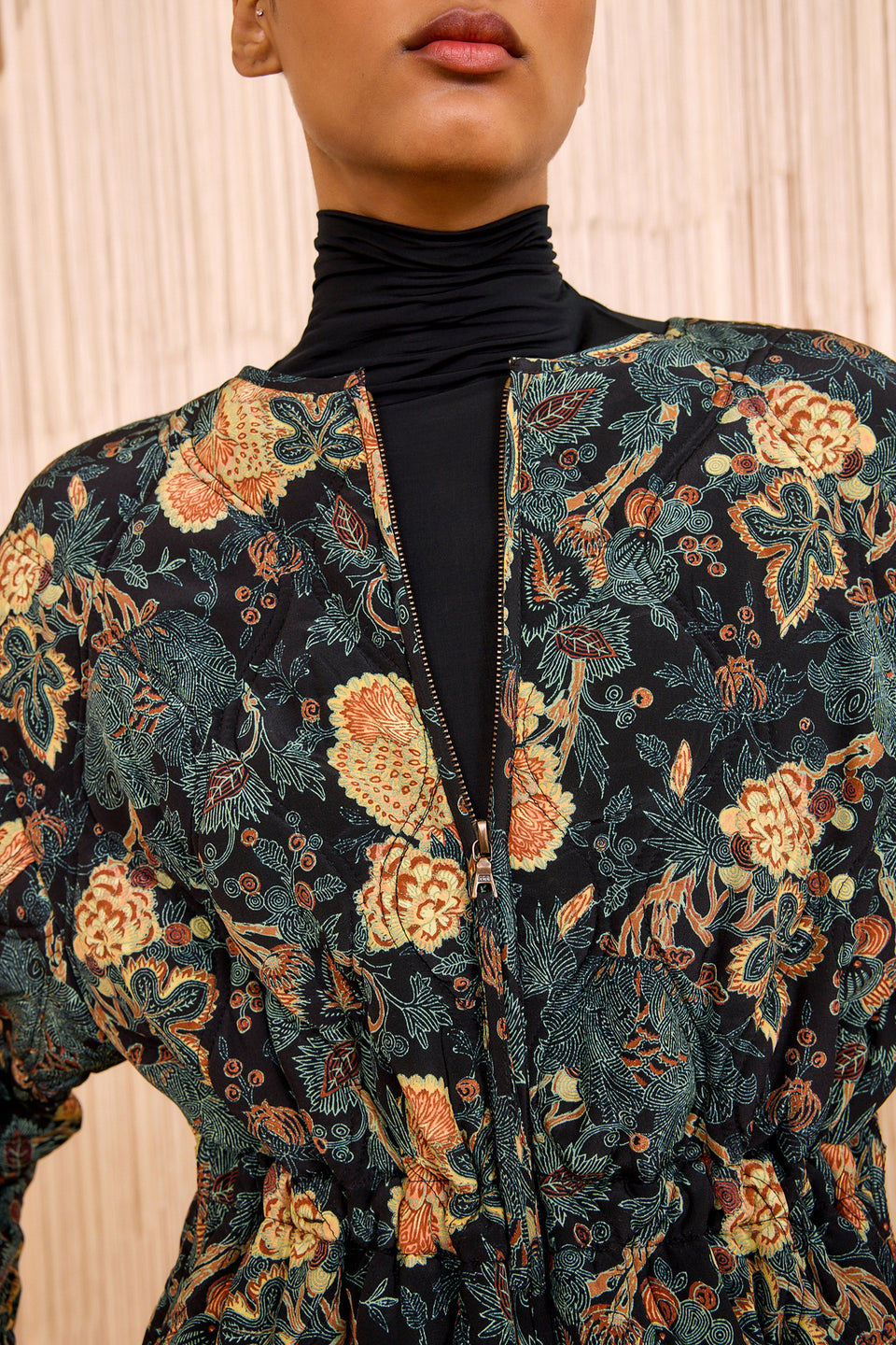 Noumi Silk Quilted Coat - Nuit