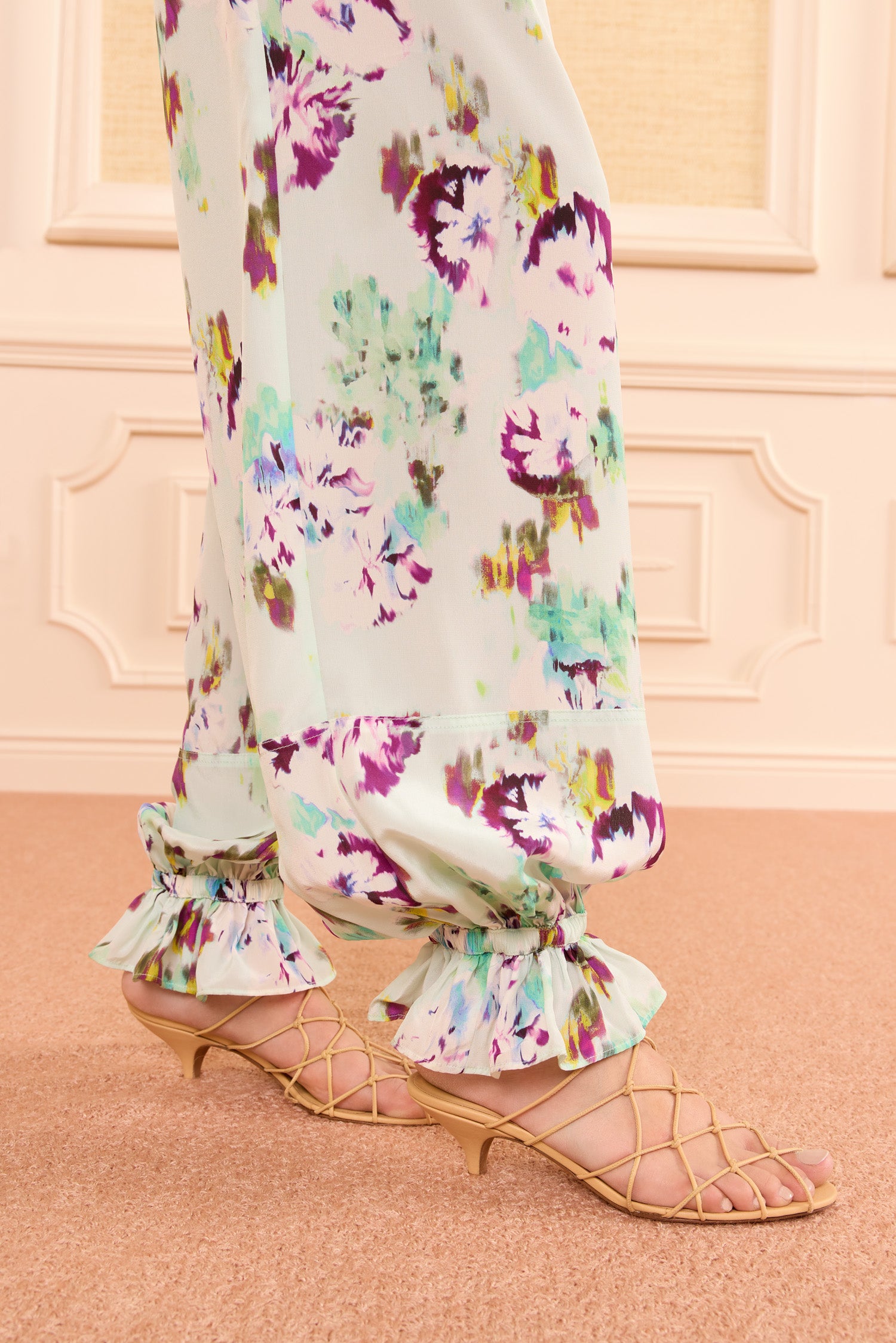 Octavia Silk Cinched Pant - Oasis