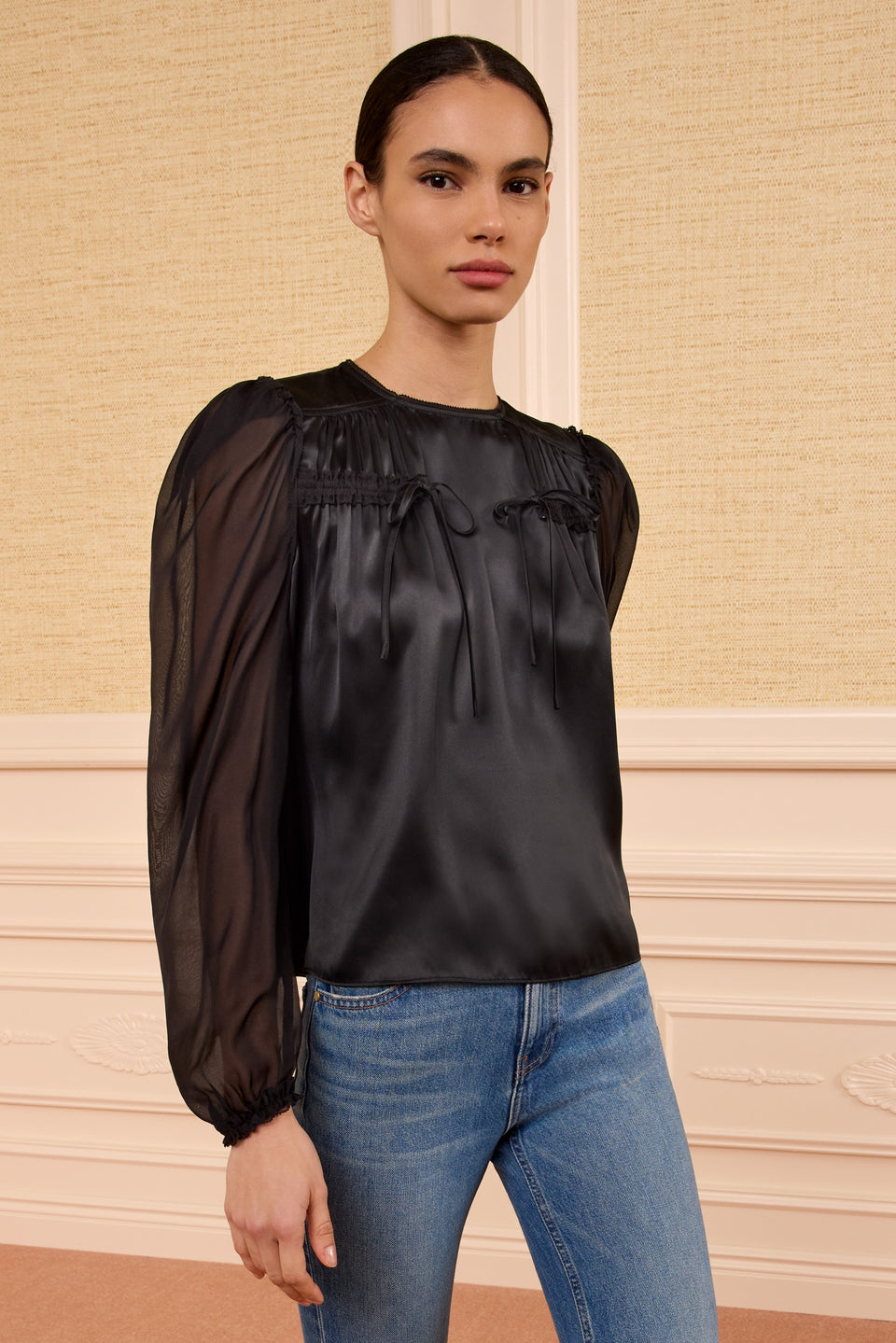Odette Silk Blouse - Noir