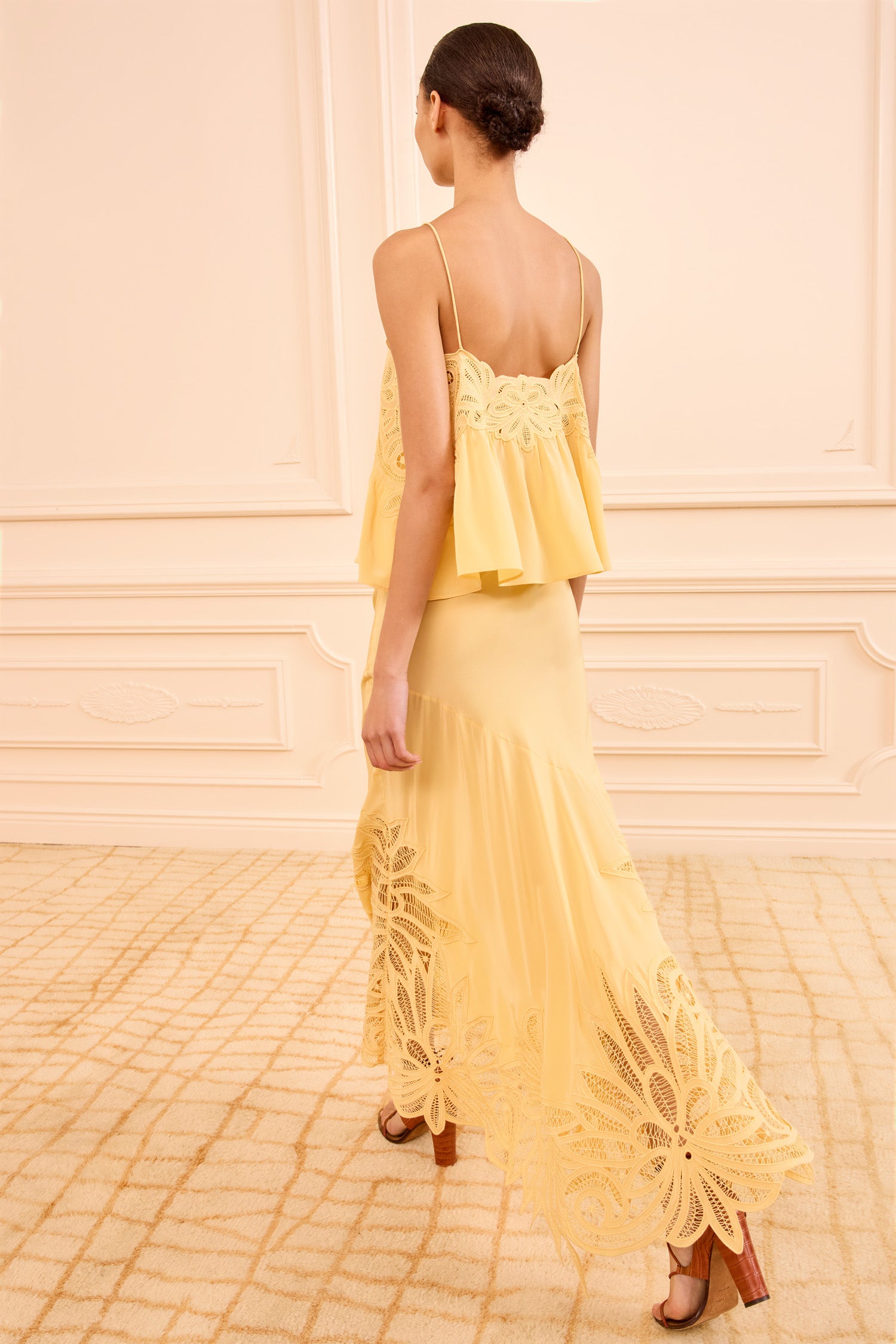 Oona Lace Applique Skirt - Dandelion