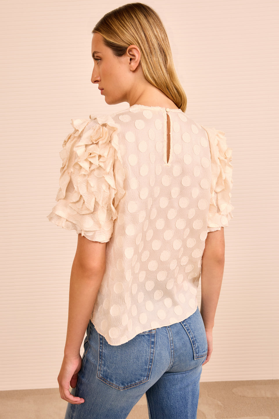 Opal Puff Sleeve Top - Conch