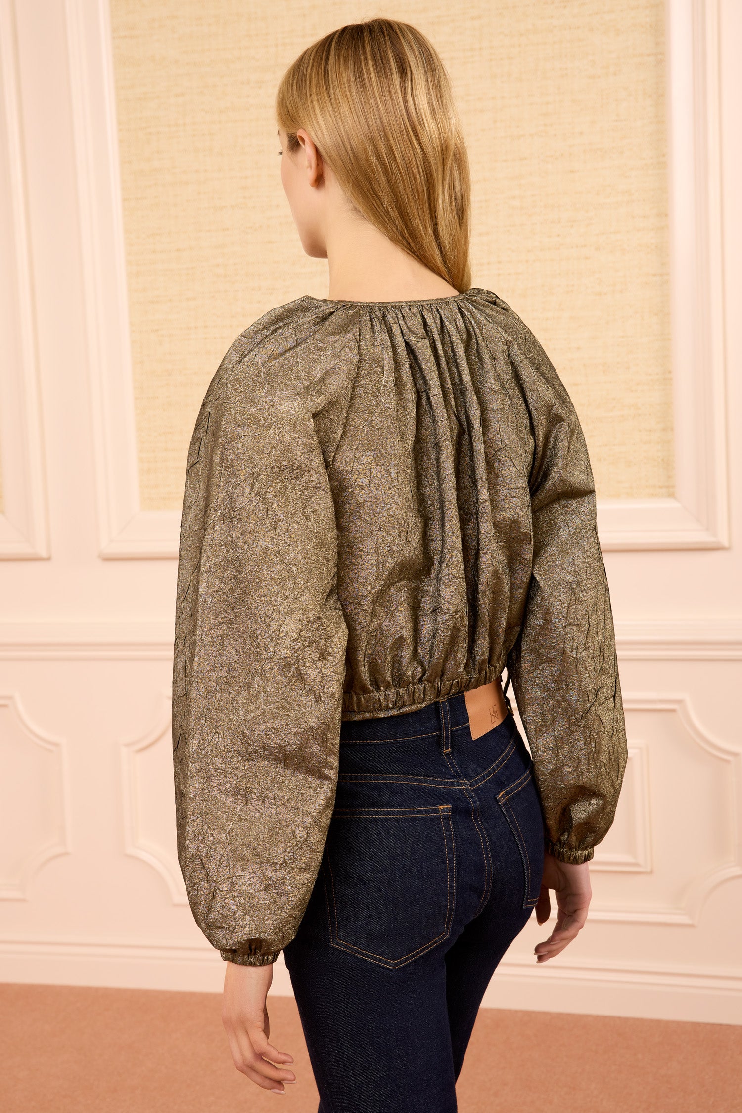 Ulla Johnson Orielle Taffeta Bomber Jacket - Light Gold