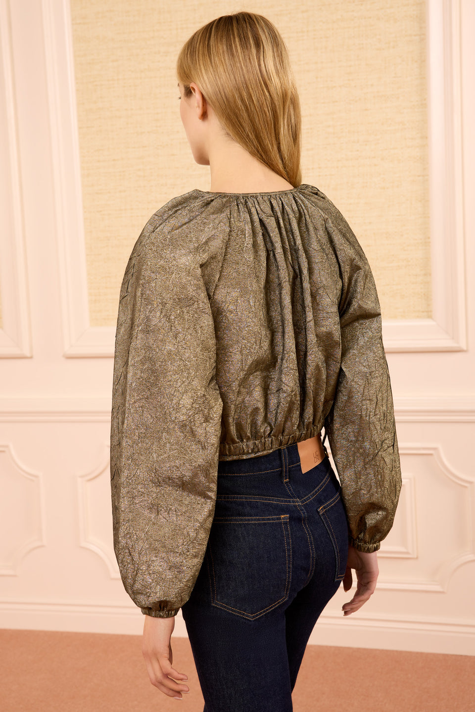 Orielle Taffeta Bomber Jacket - Light Gold