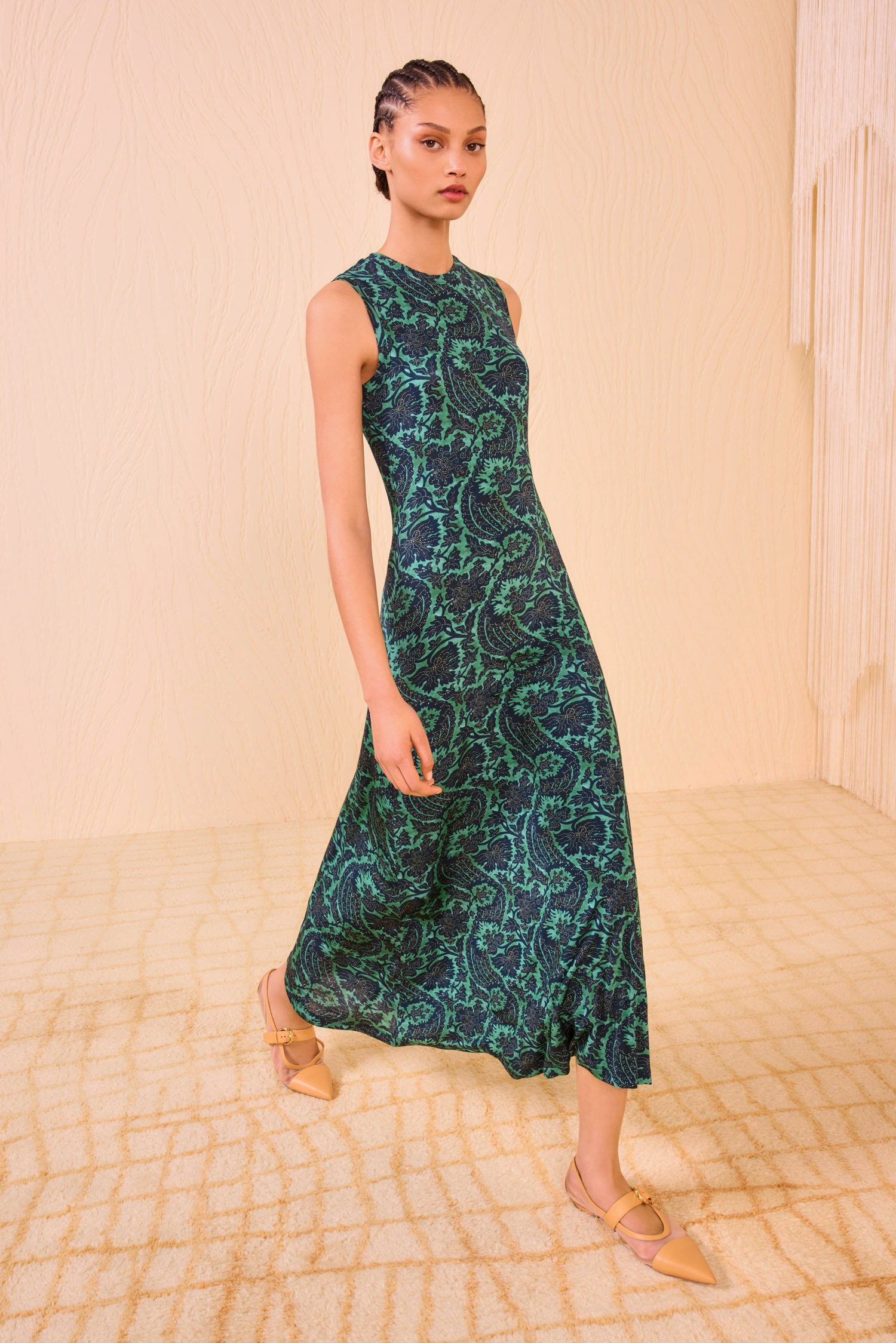 Orla Sleeveless Midi Dress - Verde