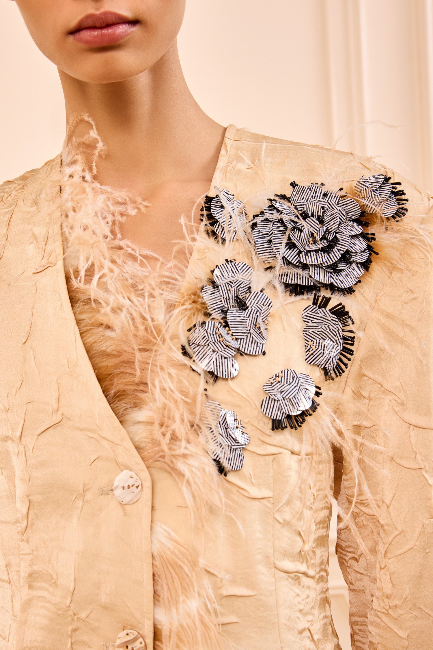 Ulla Johnson Otto Satin Jacket with Embroidery - Driftwood