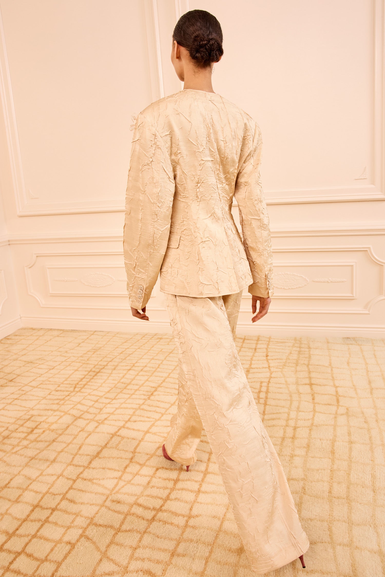 Otto Satin Jacket with Embroidery - Driftwood