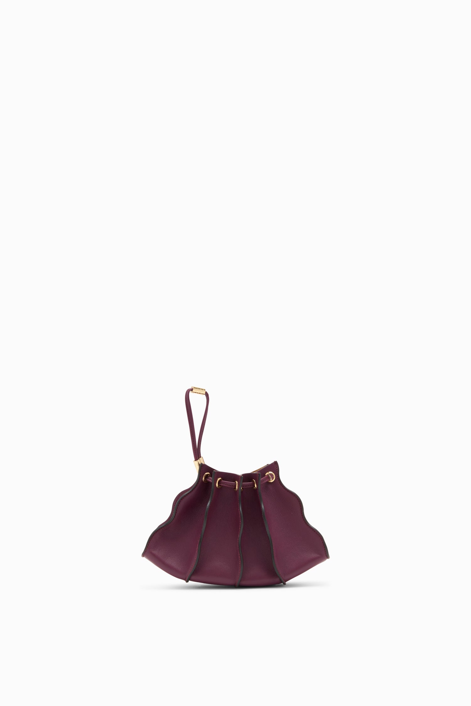 Adria Pleated Wave Mini Crossbody - Bordeaux