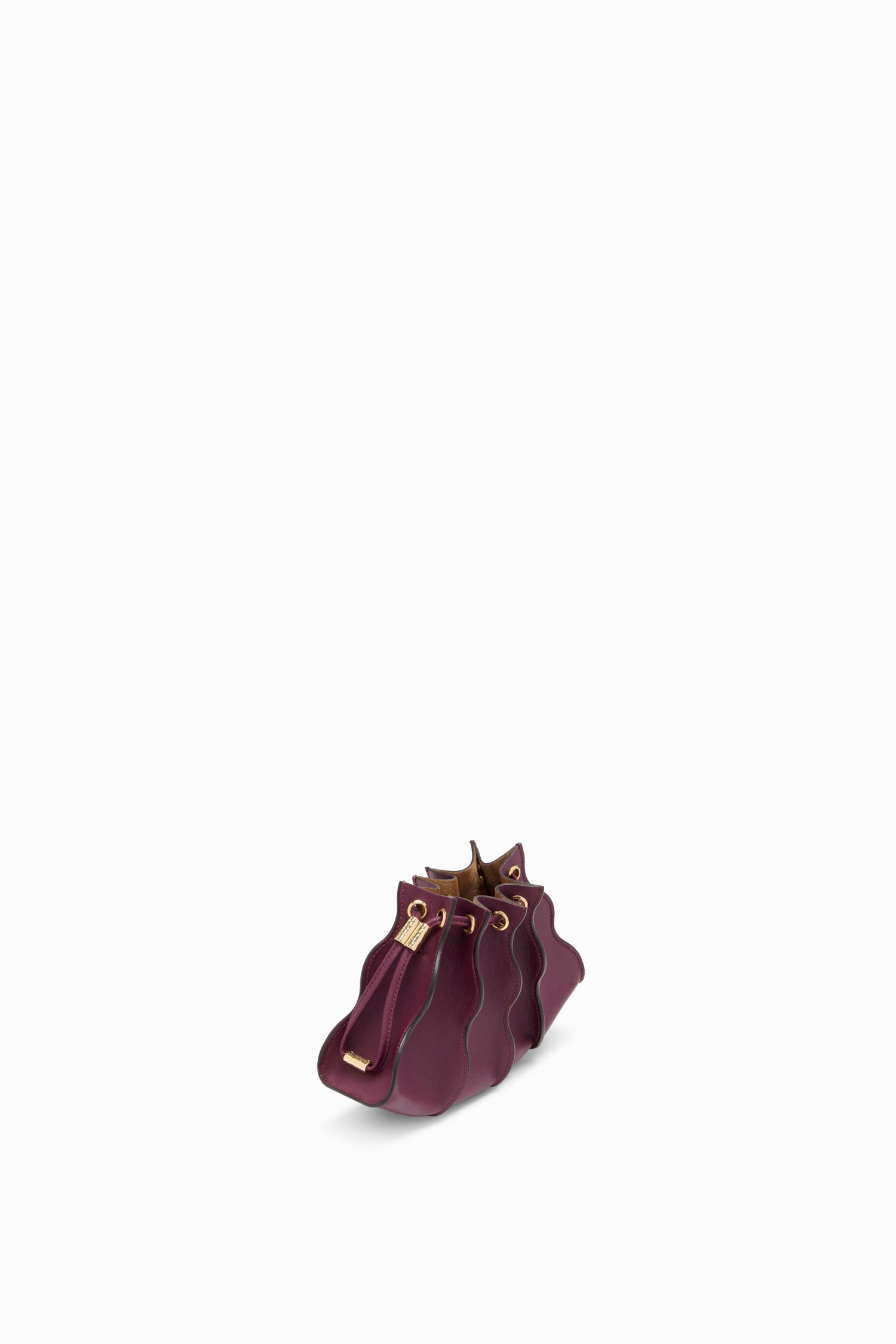 Adria Pleated Wave Mini Crossbody - Bordeaux