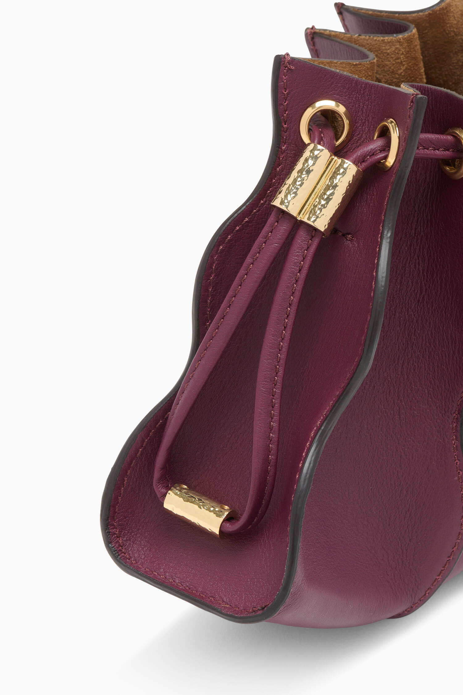 Adria Pleated Wave Mini Crossbody - Bordeaux