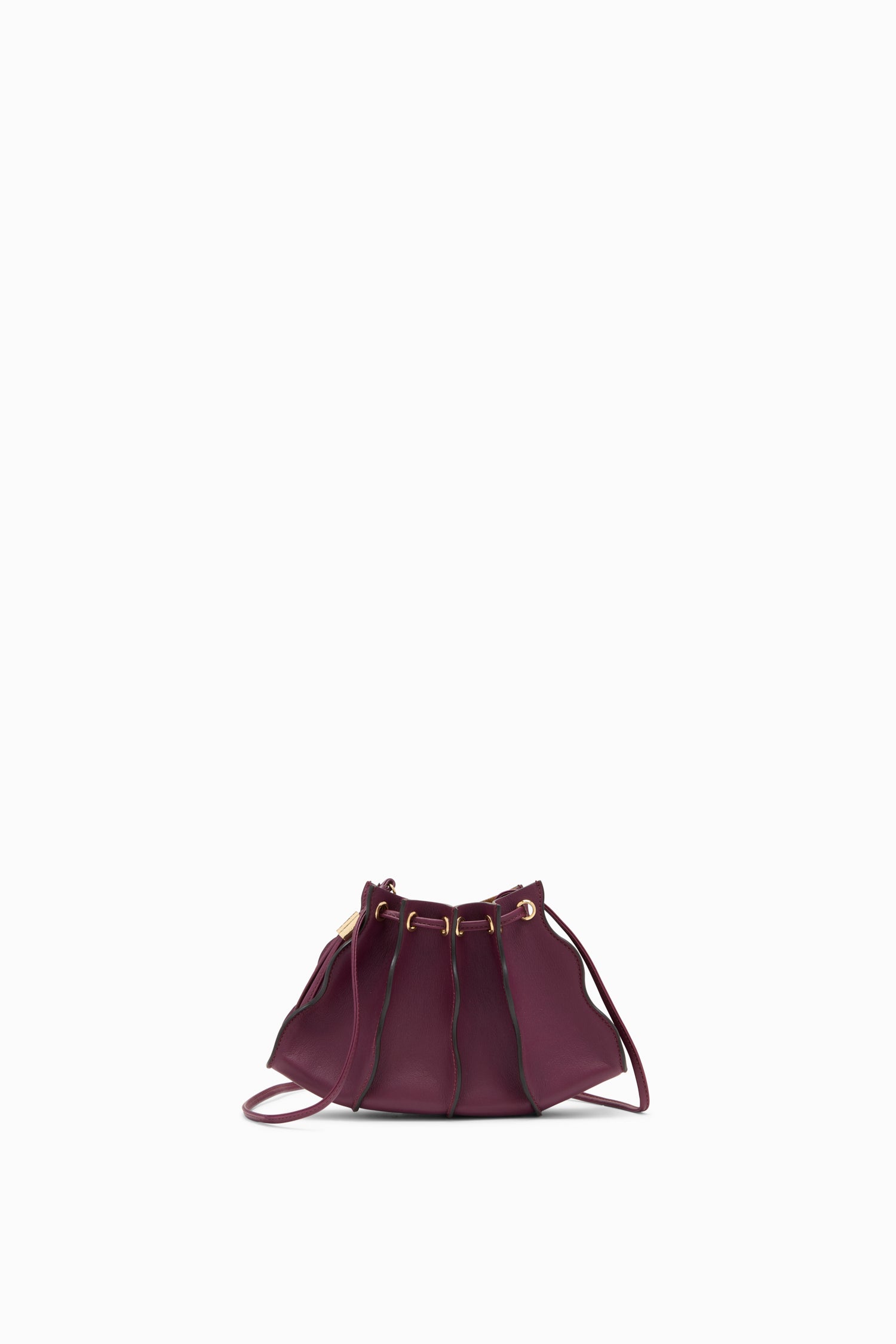 Adria Pleated Wave Mini Crossbody - Bordeaux