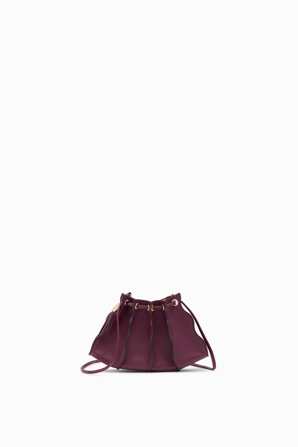 Adria Pleated Wave Mini Crossbody - Bordeaux