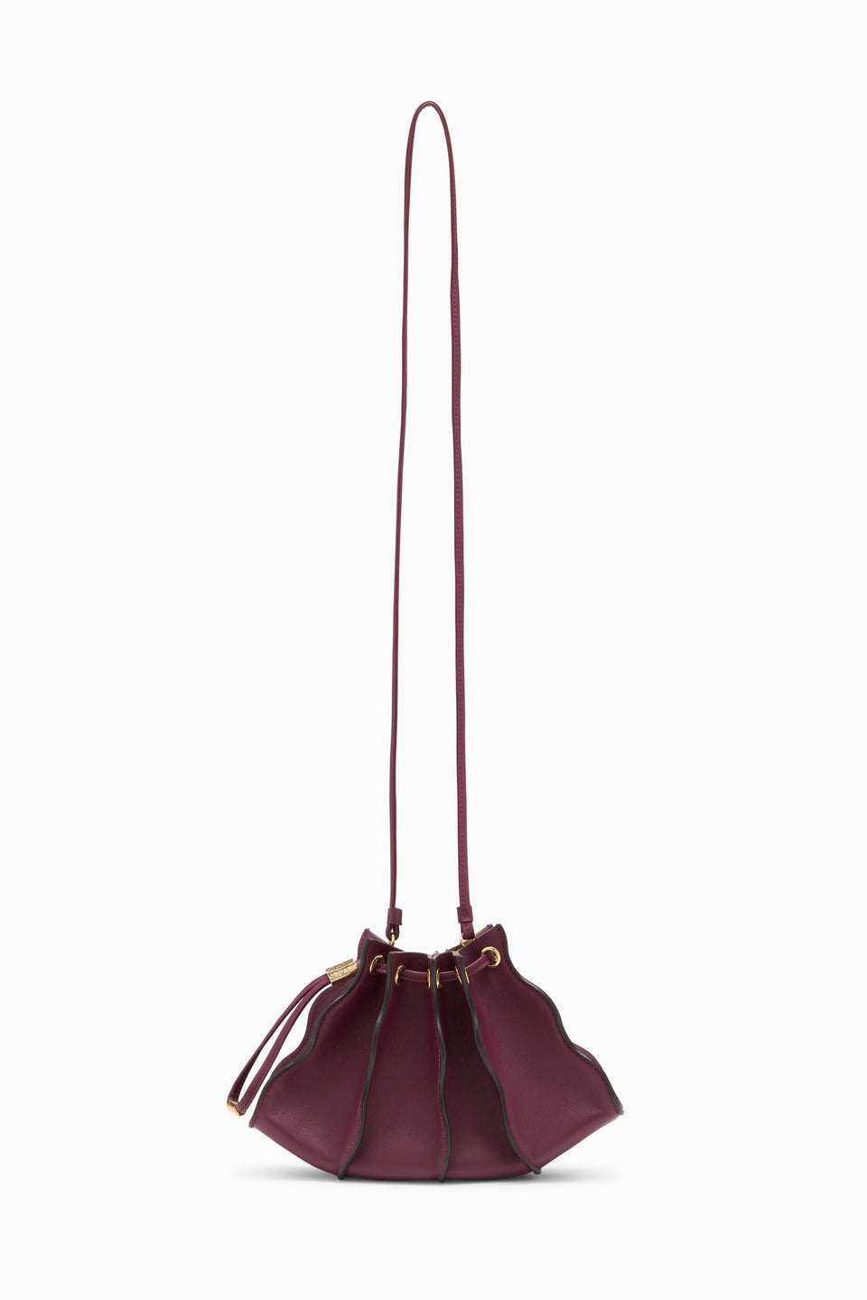 Adria Pleated Wave Mini Crossbody - Bordeaux