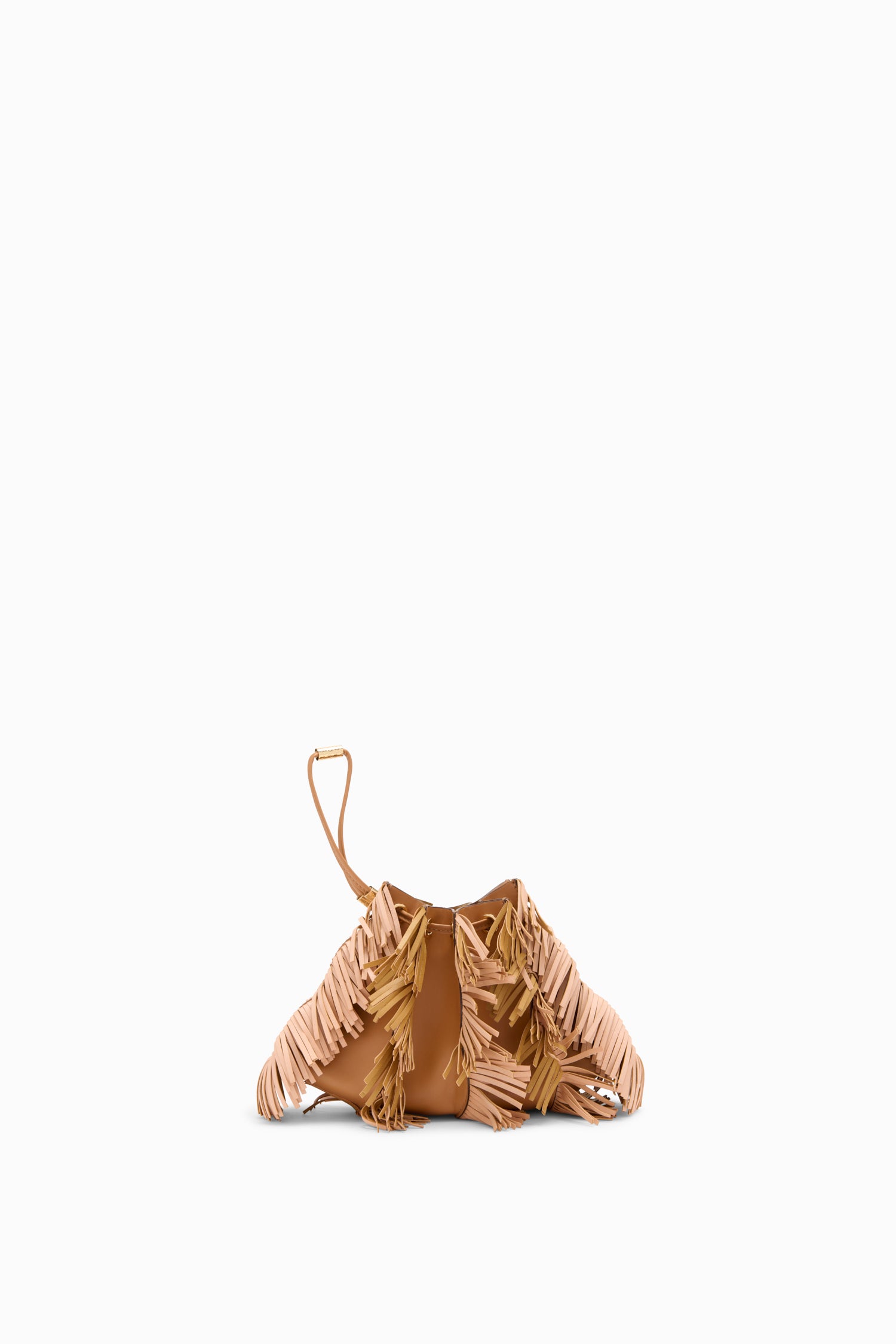 Adria Pleated Wave Crossbody - Almond Fringe