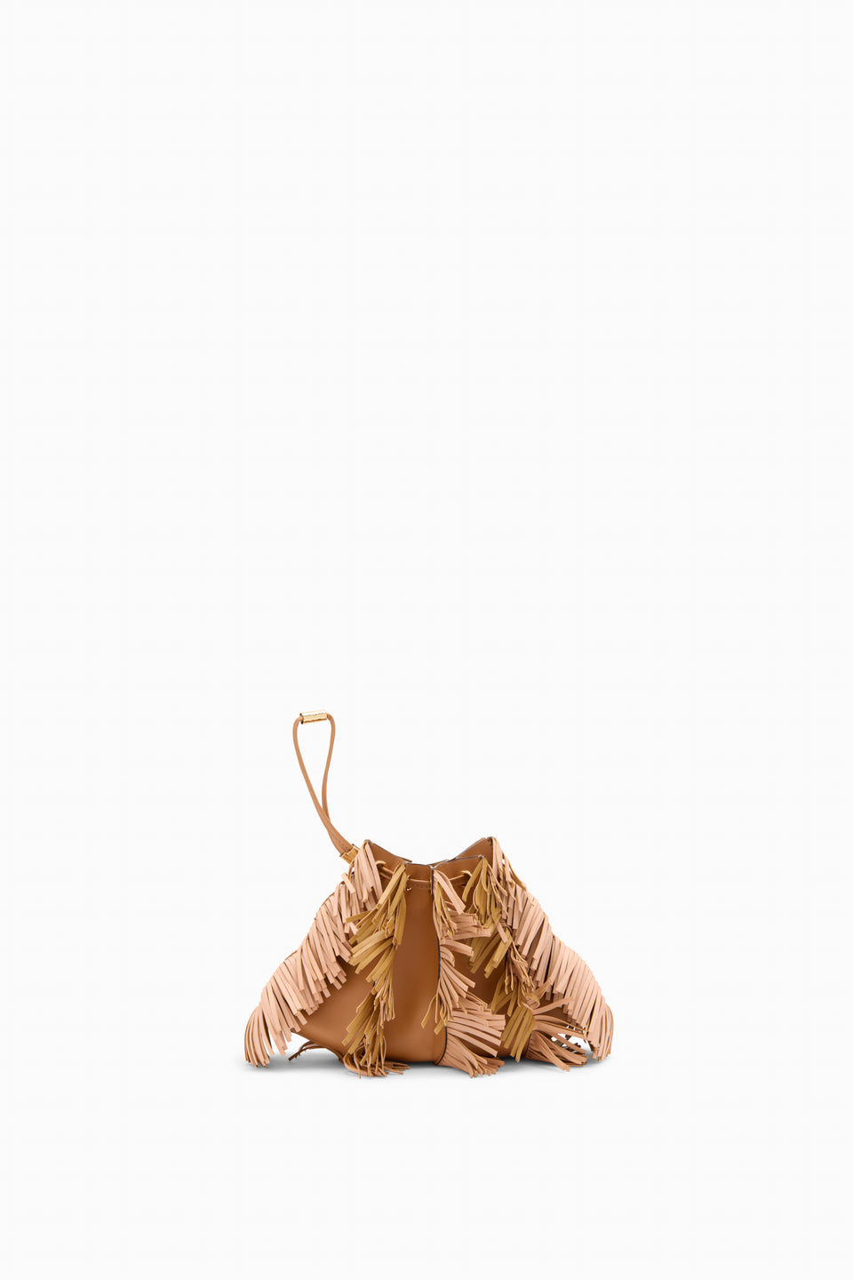 Adria Pleated Wave Crossbody - Almond Fringe