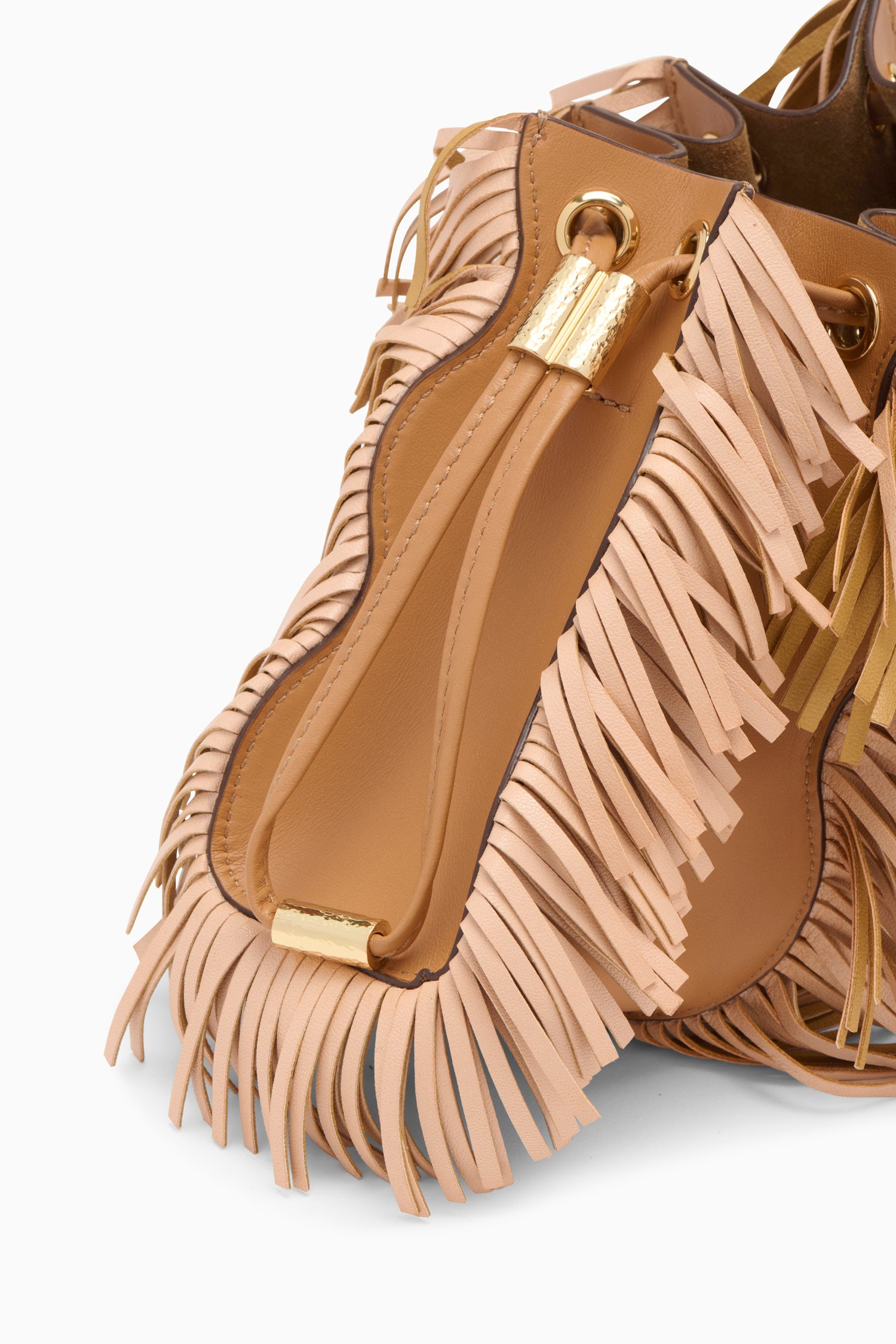 Adria Pleated Wave Crossbody - Almond Fringe