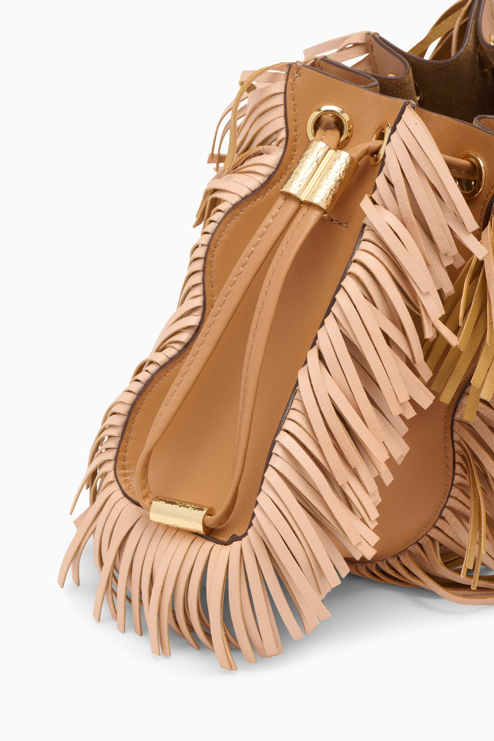 Adria Pleated Wave Mini Crossbody - Almond Fringe