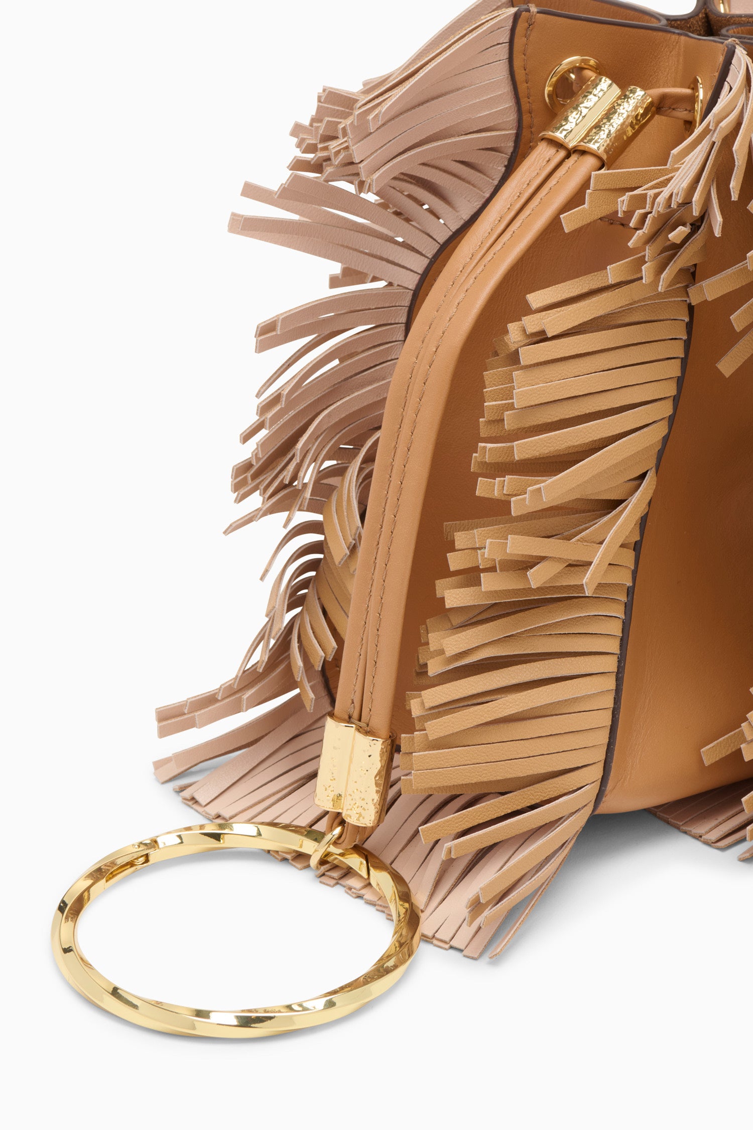 Adria Pleated Wave Pochette - Almond Fringe