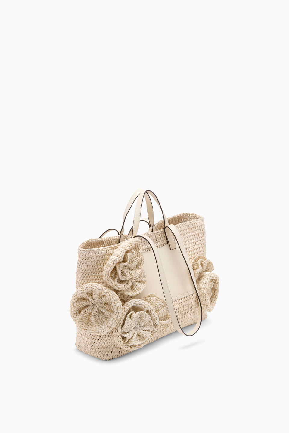 Lali Floral Raffia Tote - Cowrie