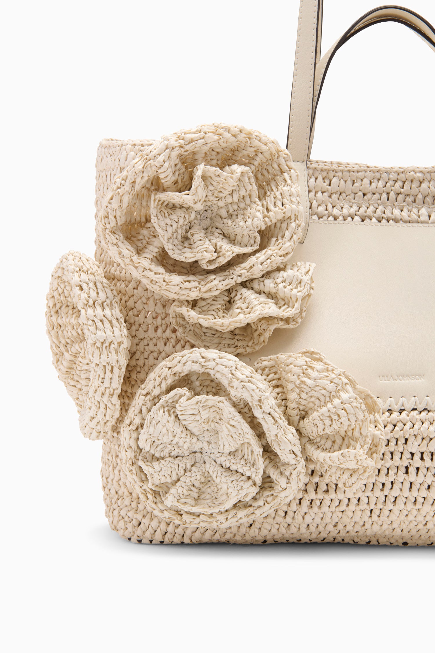 Lali Floral Raffia Tote - Cowrie
