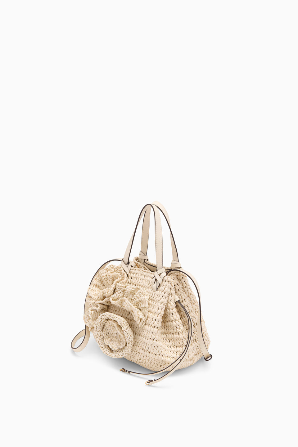 Gio Floral Raffia Crossbody - Cowrie