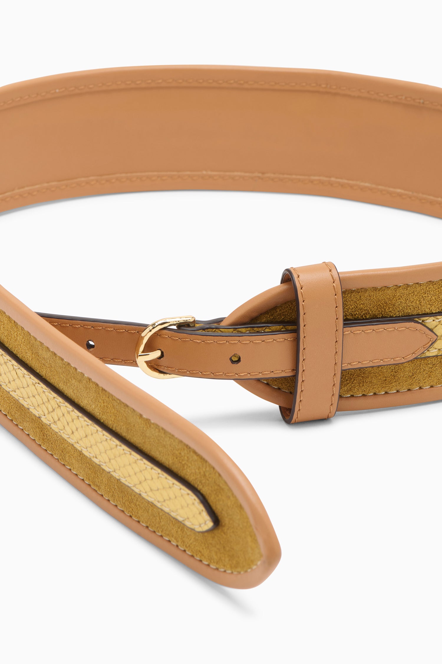 Ulla Johnson Gemma Patchwork Belt - Camel Patchwork