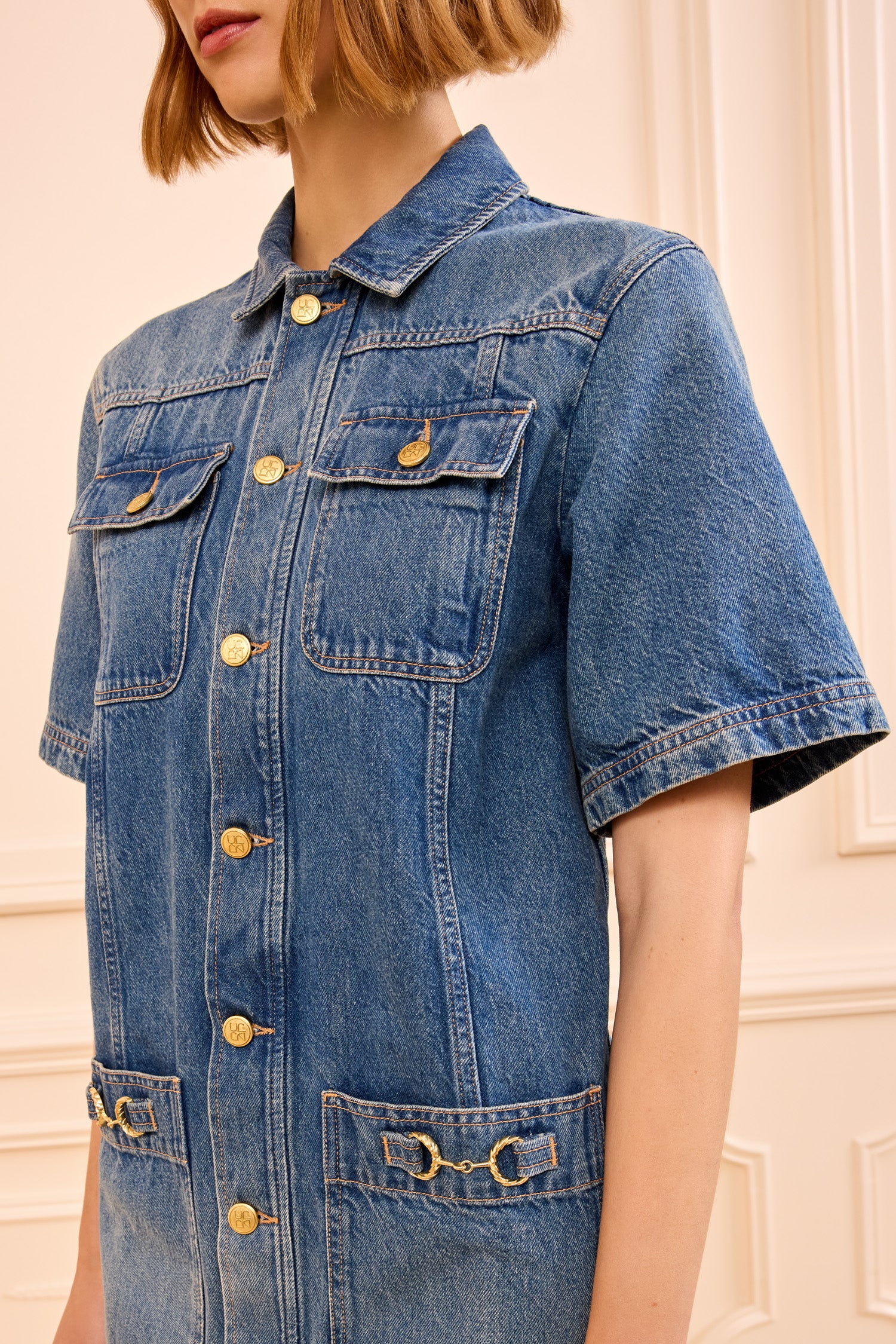 Ulla Johnson The Painters Denim Mini Dress - Danube