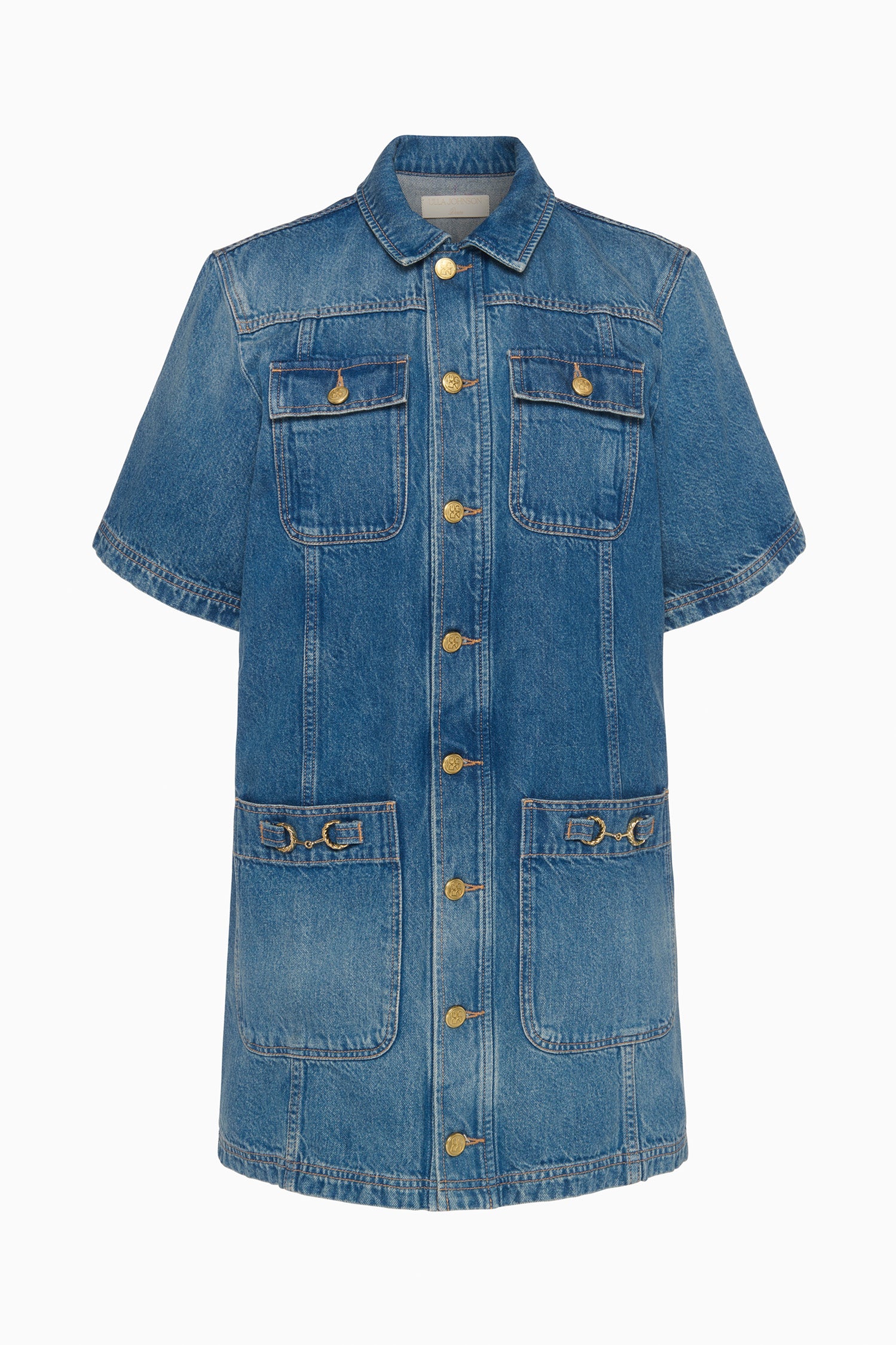 Ulla Johnson The Painters Denim Mini Dress - Danube