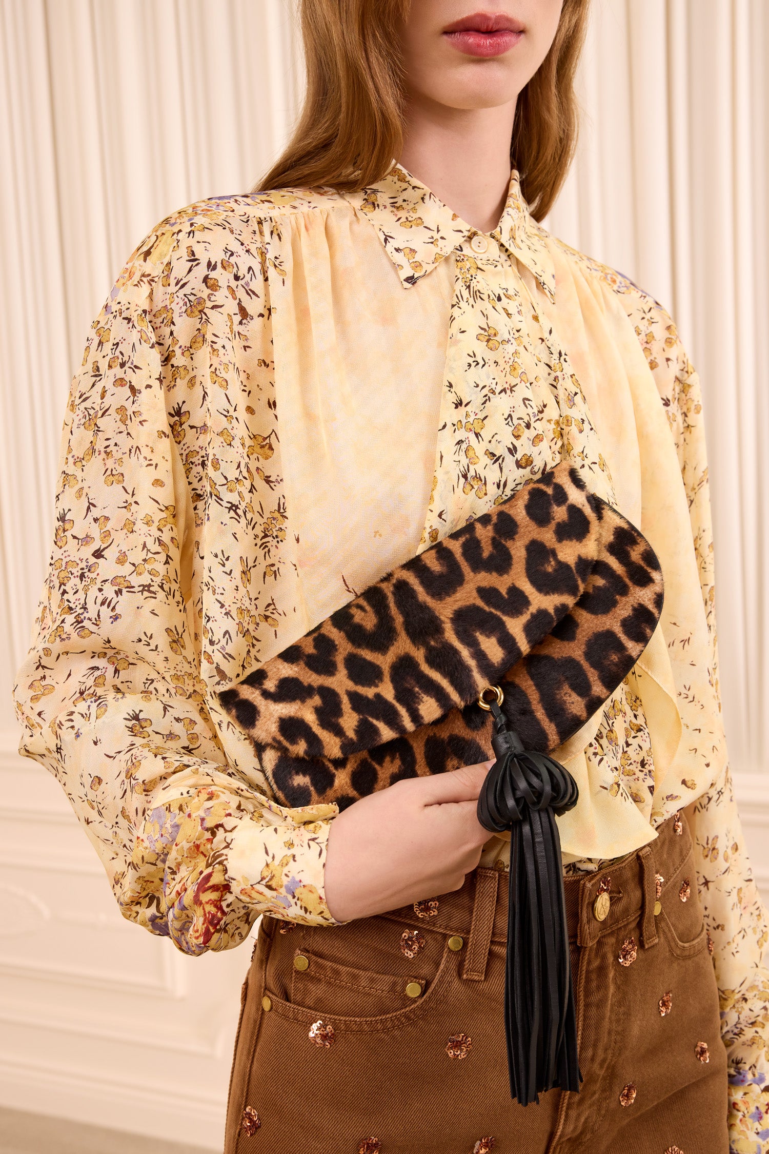 Ulla Johnson Paloma Flap Tassel Bag - Leopard