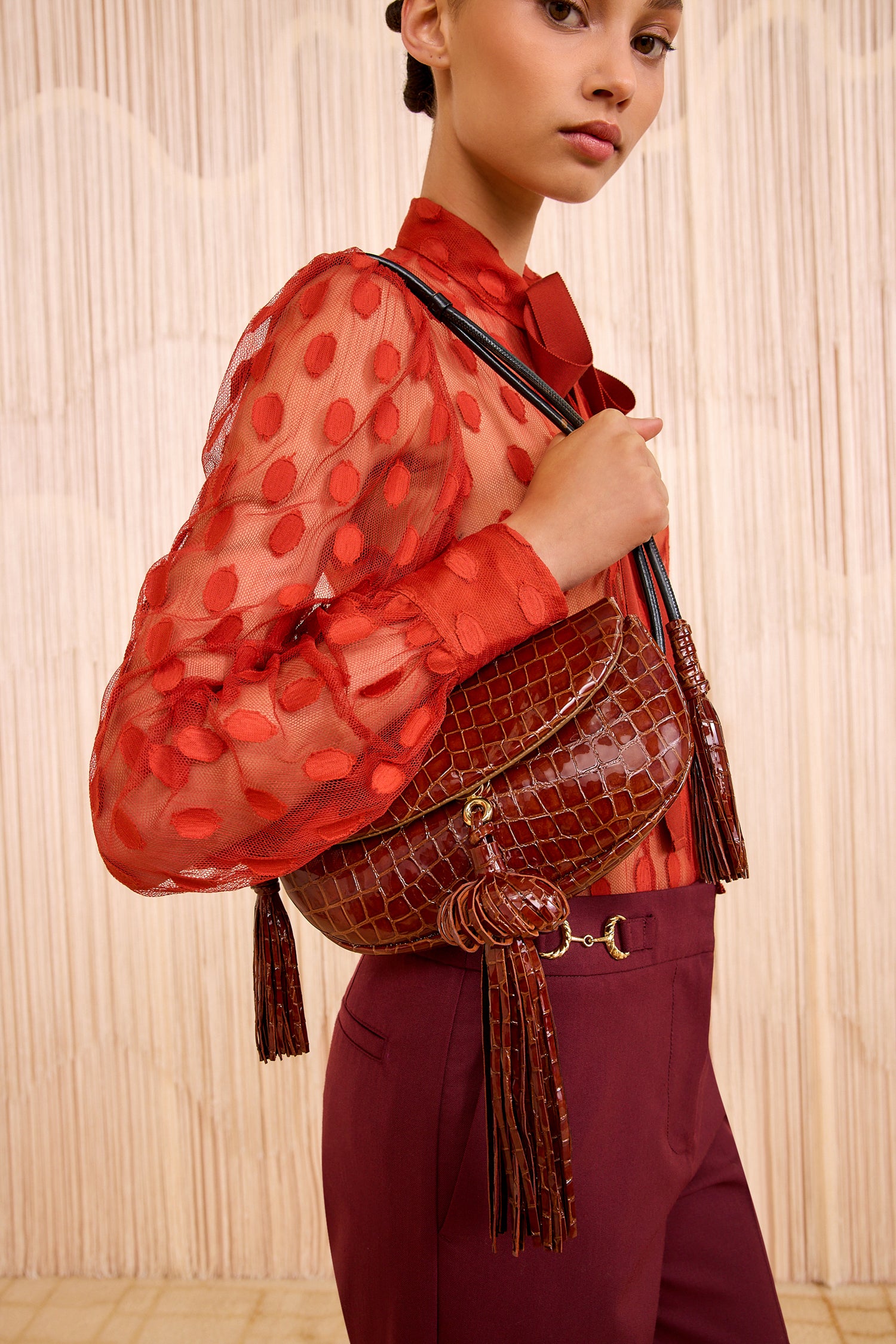 Ulla Johnson Paloma Tassel Flap Bag - Chestnut