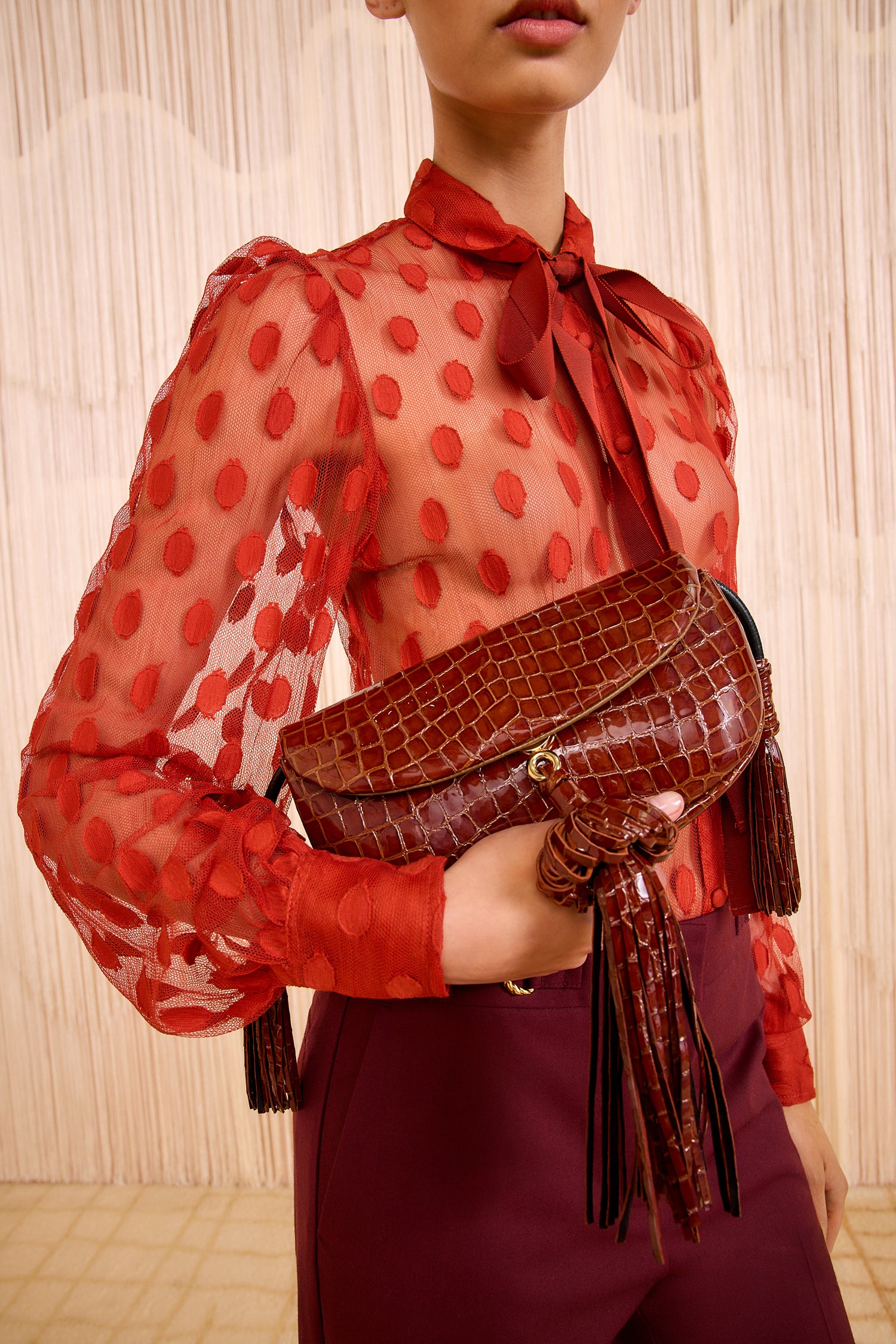 Ulla Johnson Paloma Tassel Flap Bag - Chestnut