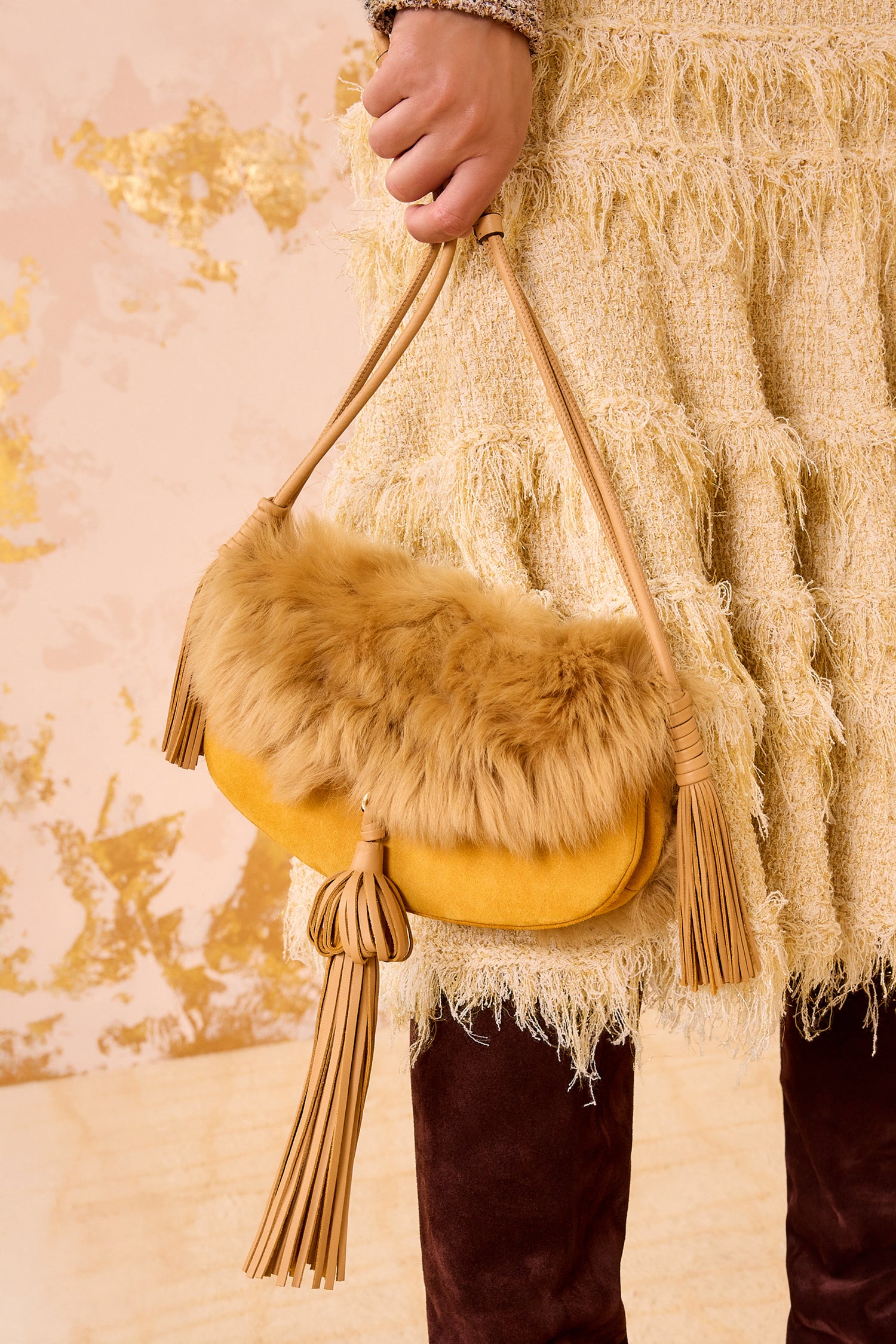 Ulla Johnson Paloma Tassel Flap Bag - Lotus