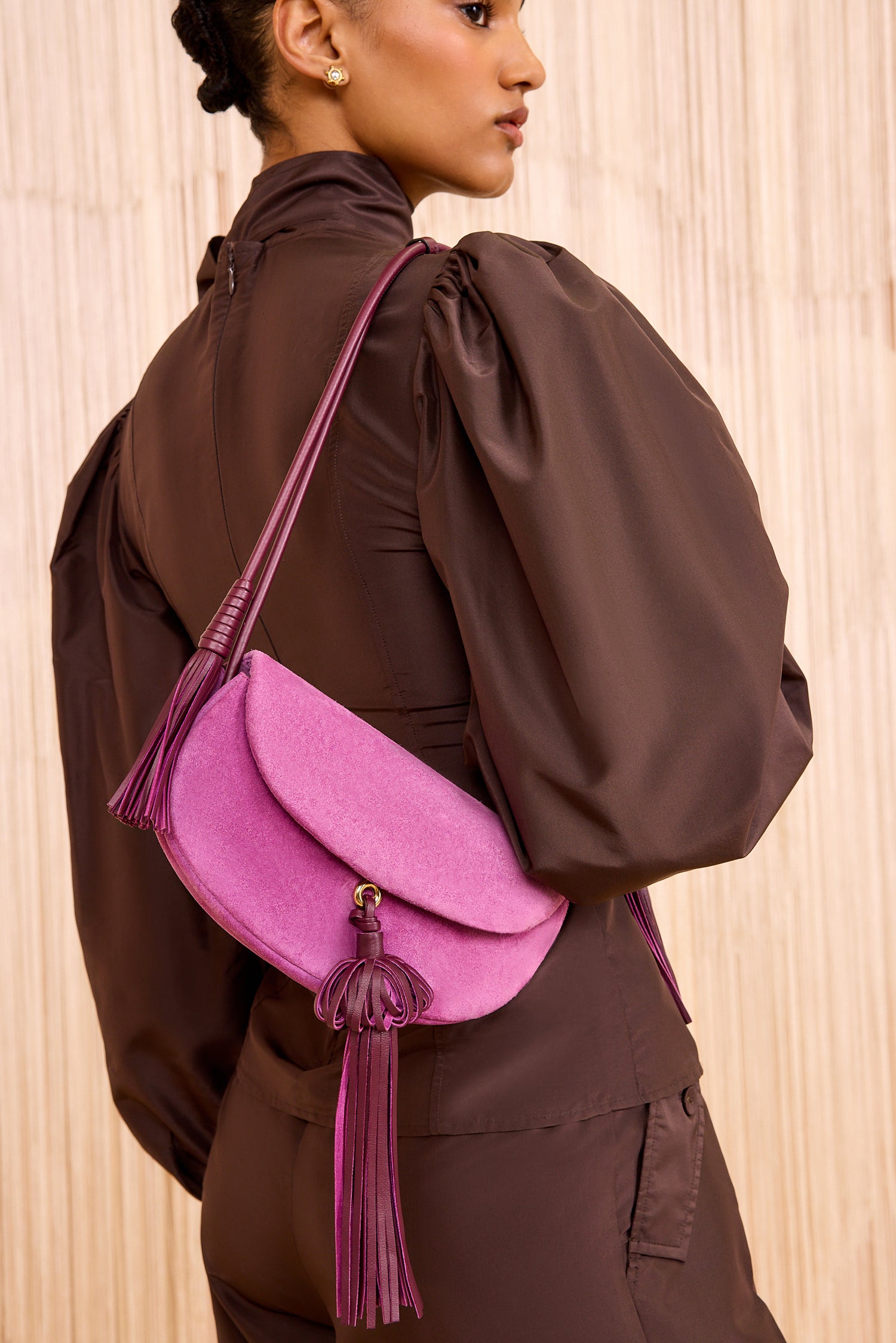 Ulla Johnson Paloma Tassel Flap Bag - Orchid