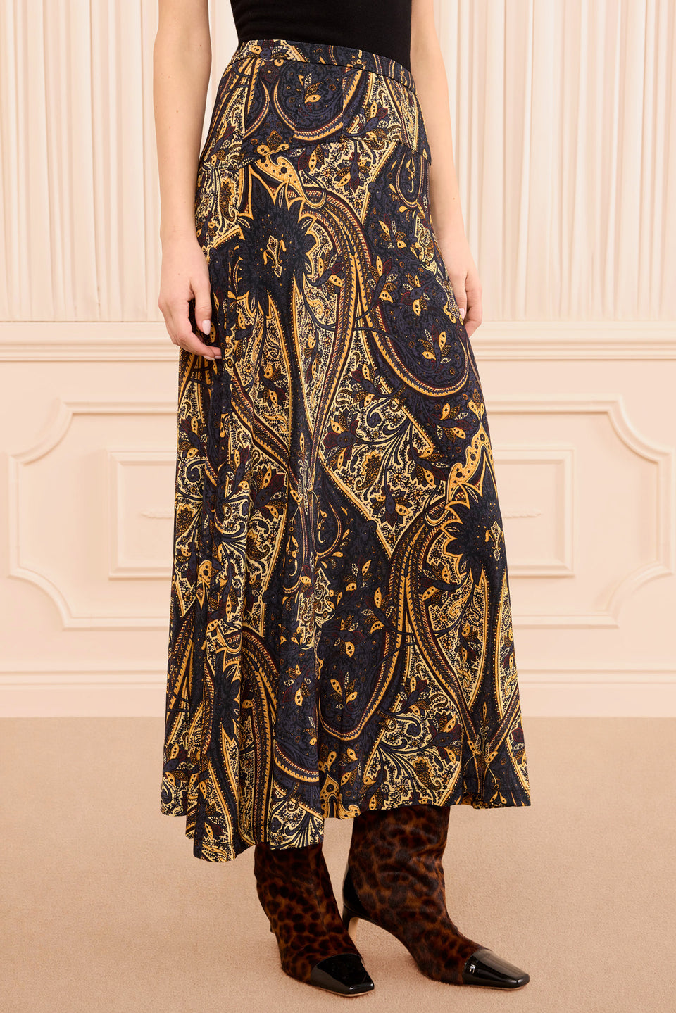 Paola Jersey Skirt - Twilight Paisley