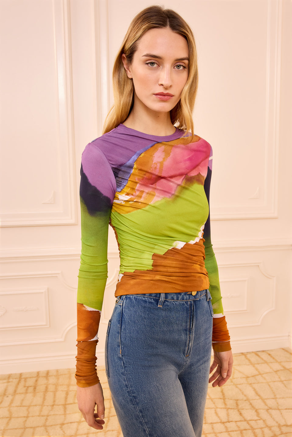 Paradis Ruched Jersey Top - Nature Abhors A Vacuum