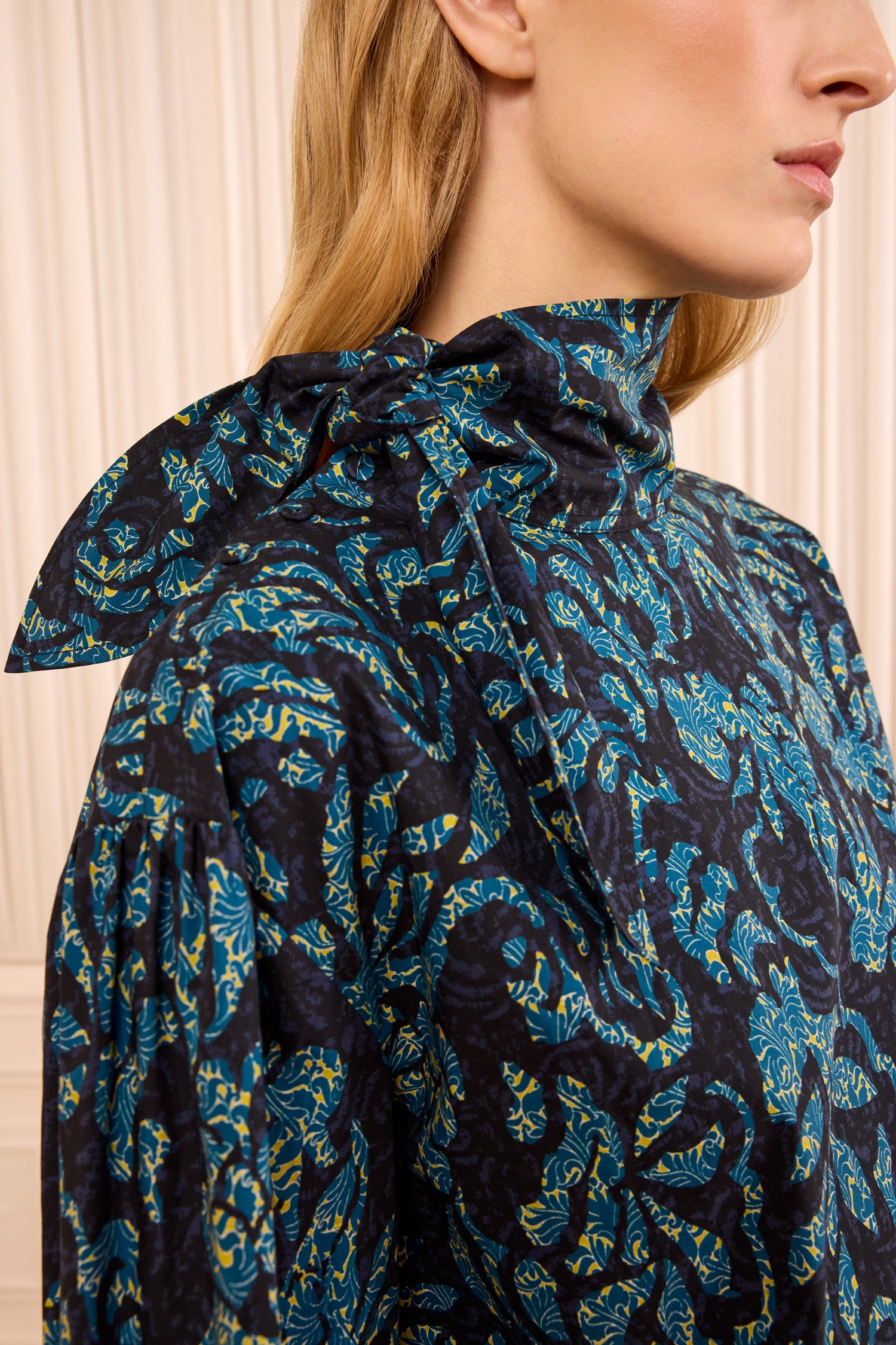 Pastel LS Cotton Blouse - Midnight
