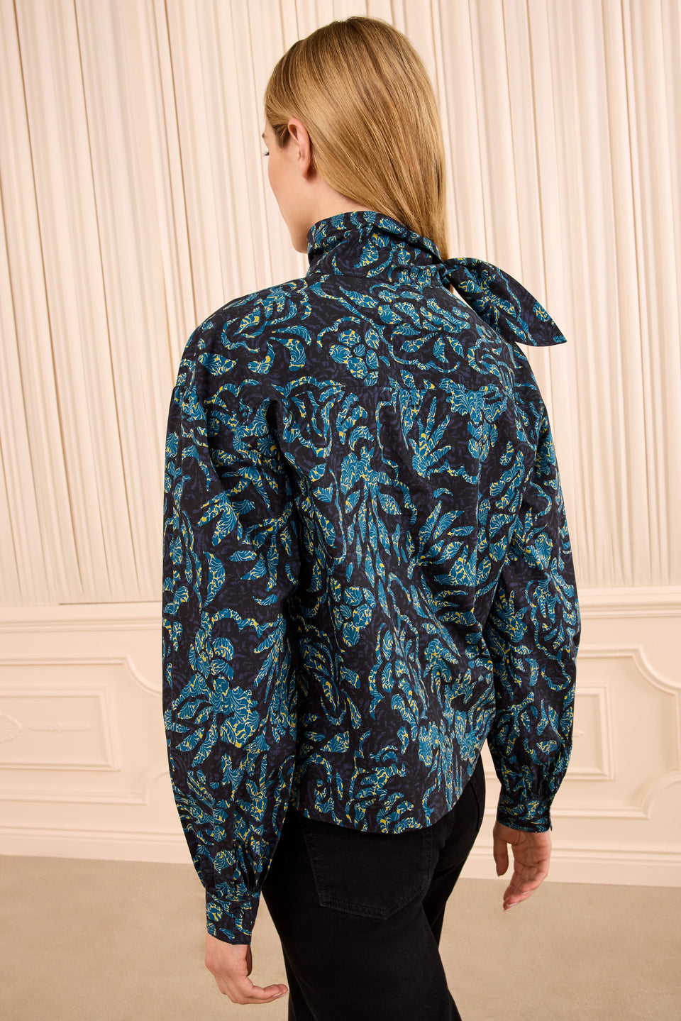 Pastel LS Cotton Blouse - Midnight
