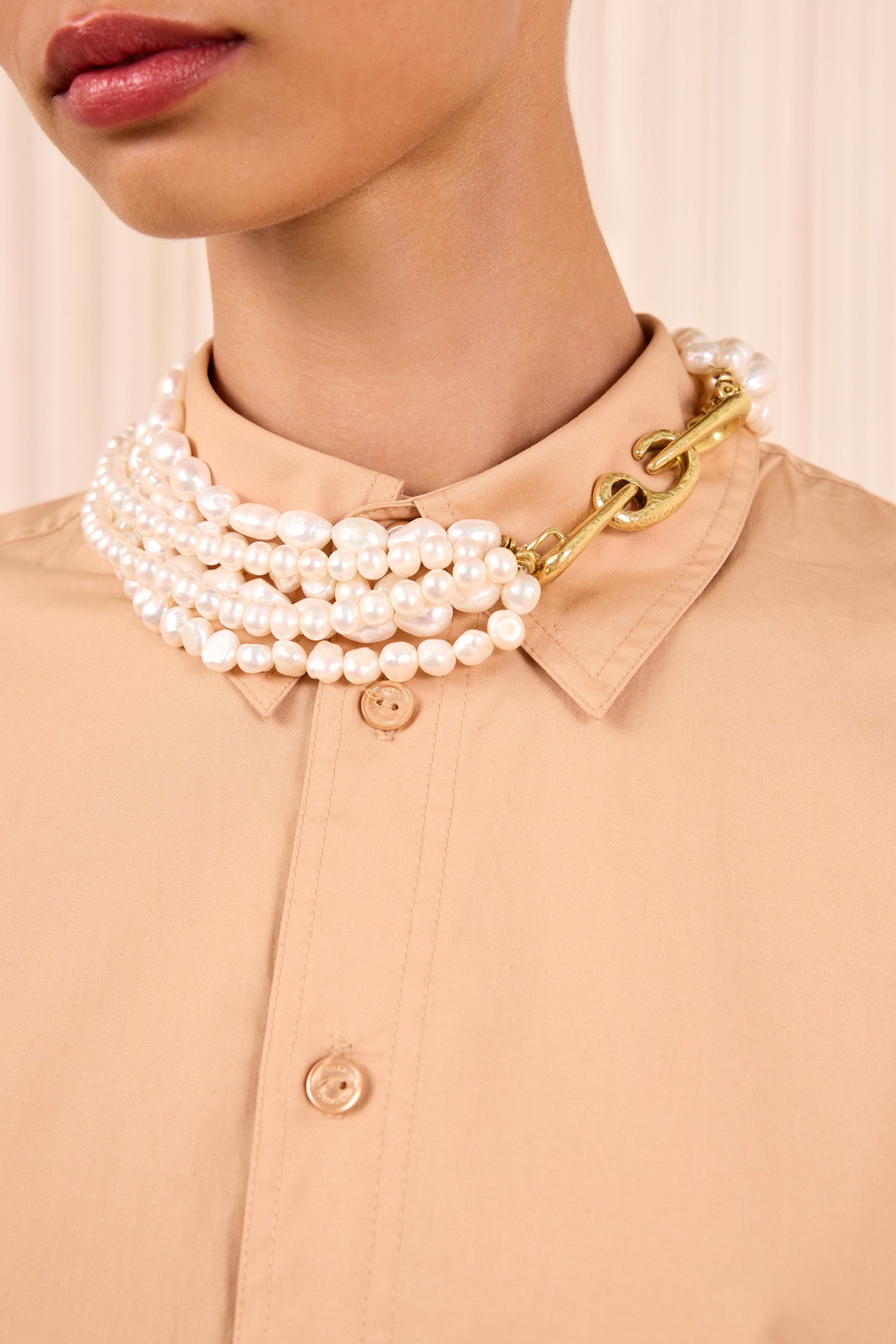 Pearl Multistrand Choker - Pearl