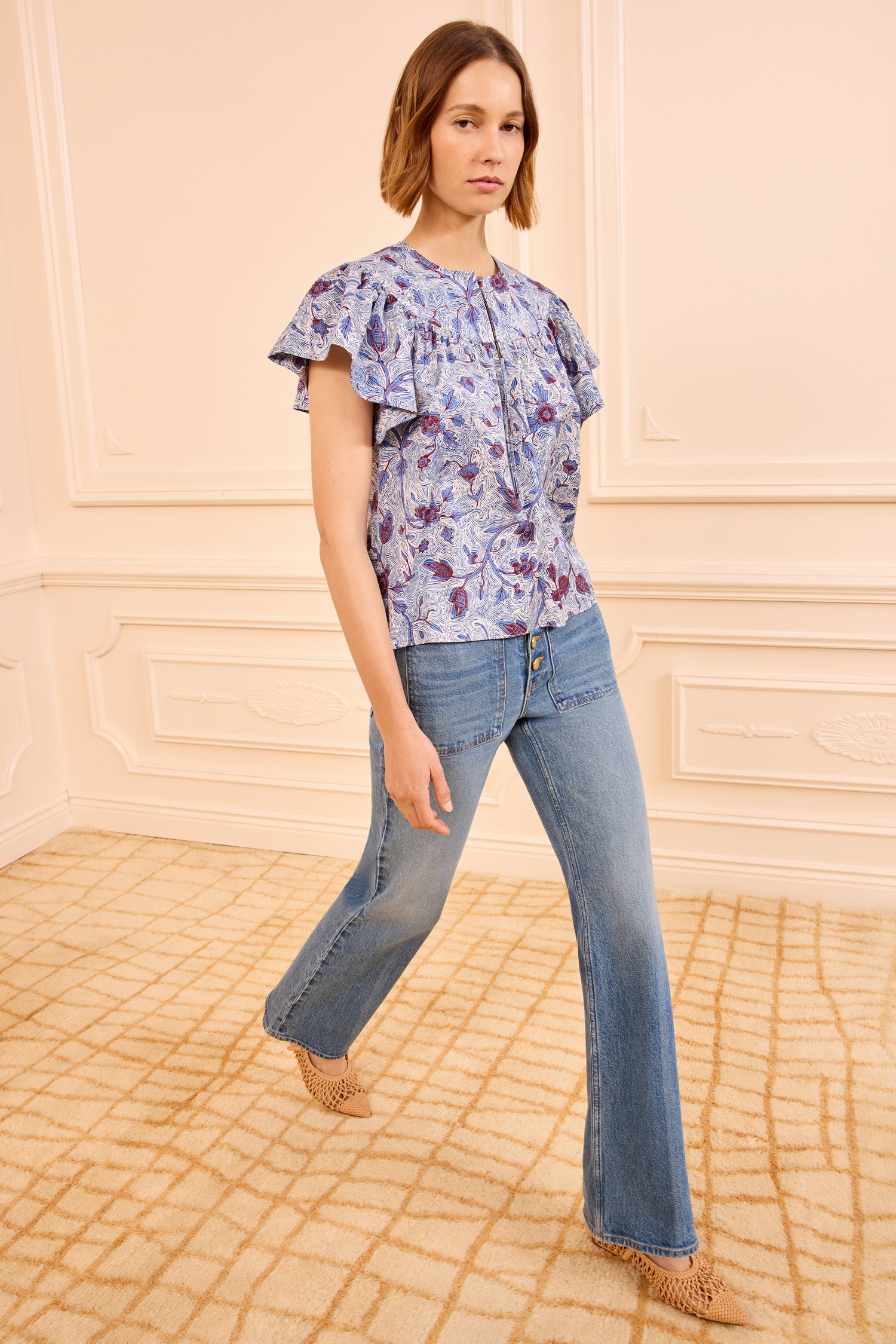 ulla johnson パフスリーブブラウス Ulla Johnson パフスリーブ シャツ | グリーン | FARFETCH JP