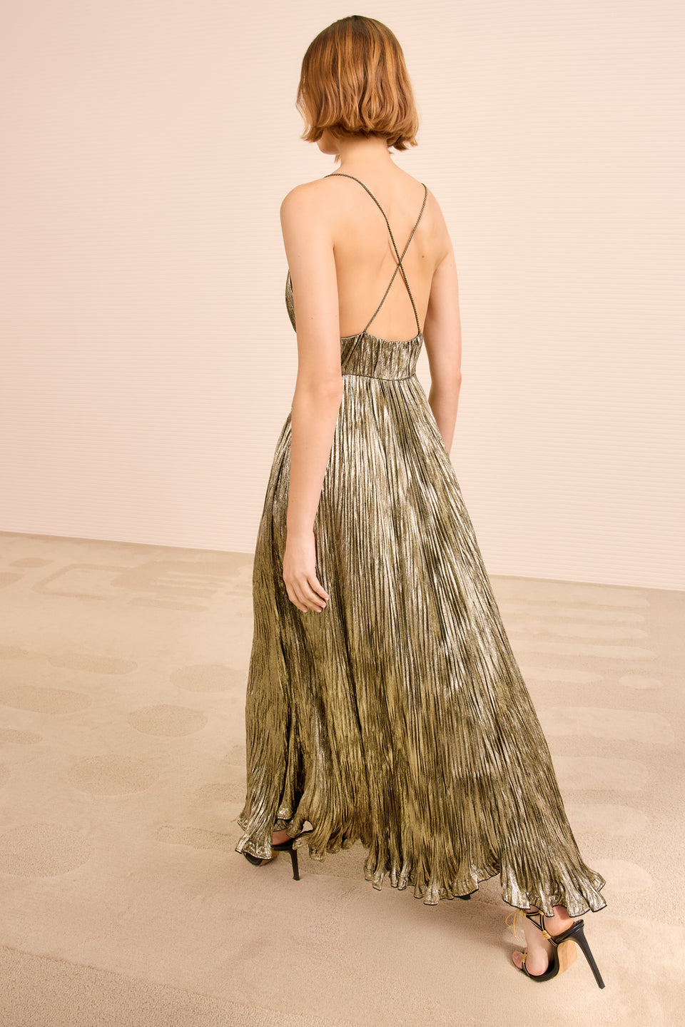 Persephone Pleated Cami Gown - Lumen