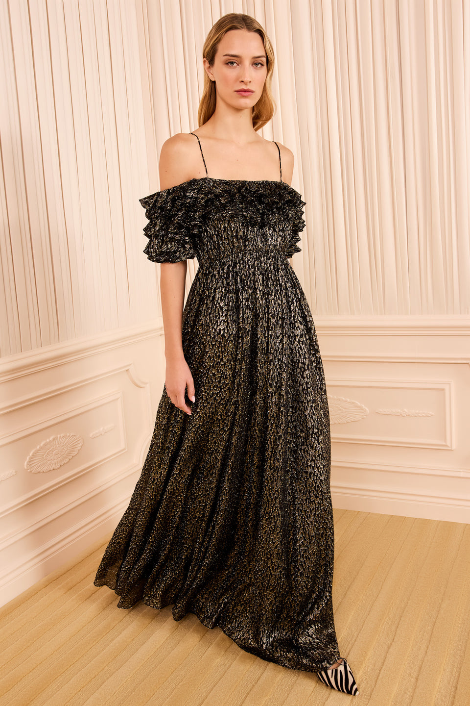 ⁣⁢Robe Persephone épaules dénudées - Noir⁤⁣